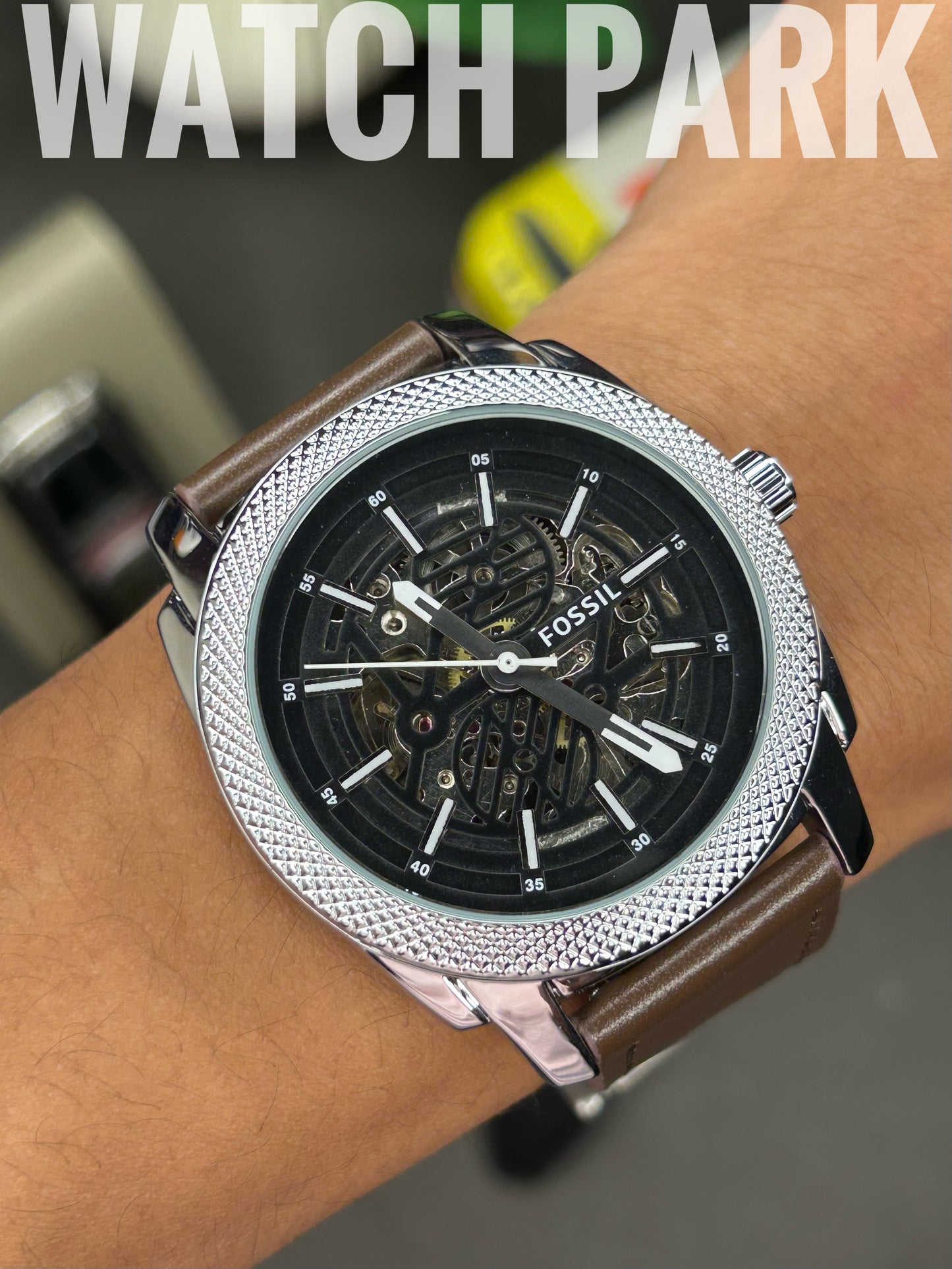 Fossil Machine - Black edition - Chocolate belt - Automatic