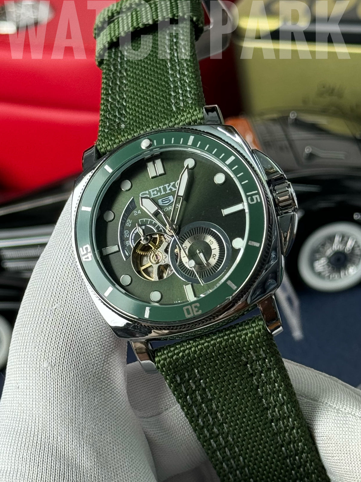 Rich Watch - Seiko 5 Sports - Automatic - Olive Open Heart