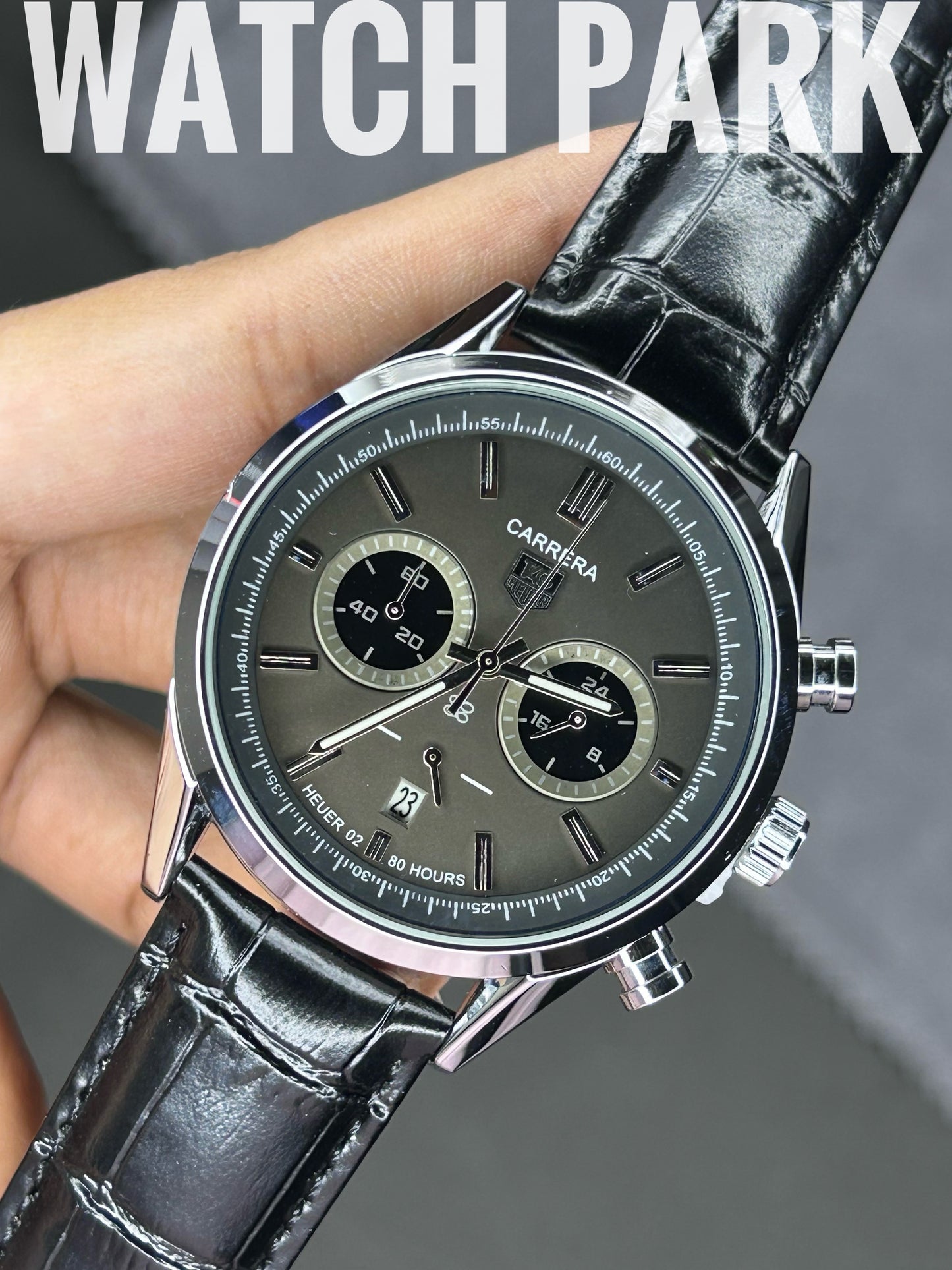 TAG Heuer Carrera - Sunray Grey with Silver - Black belt