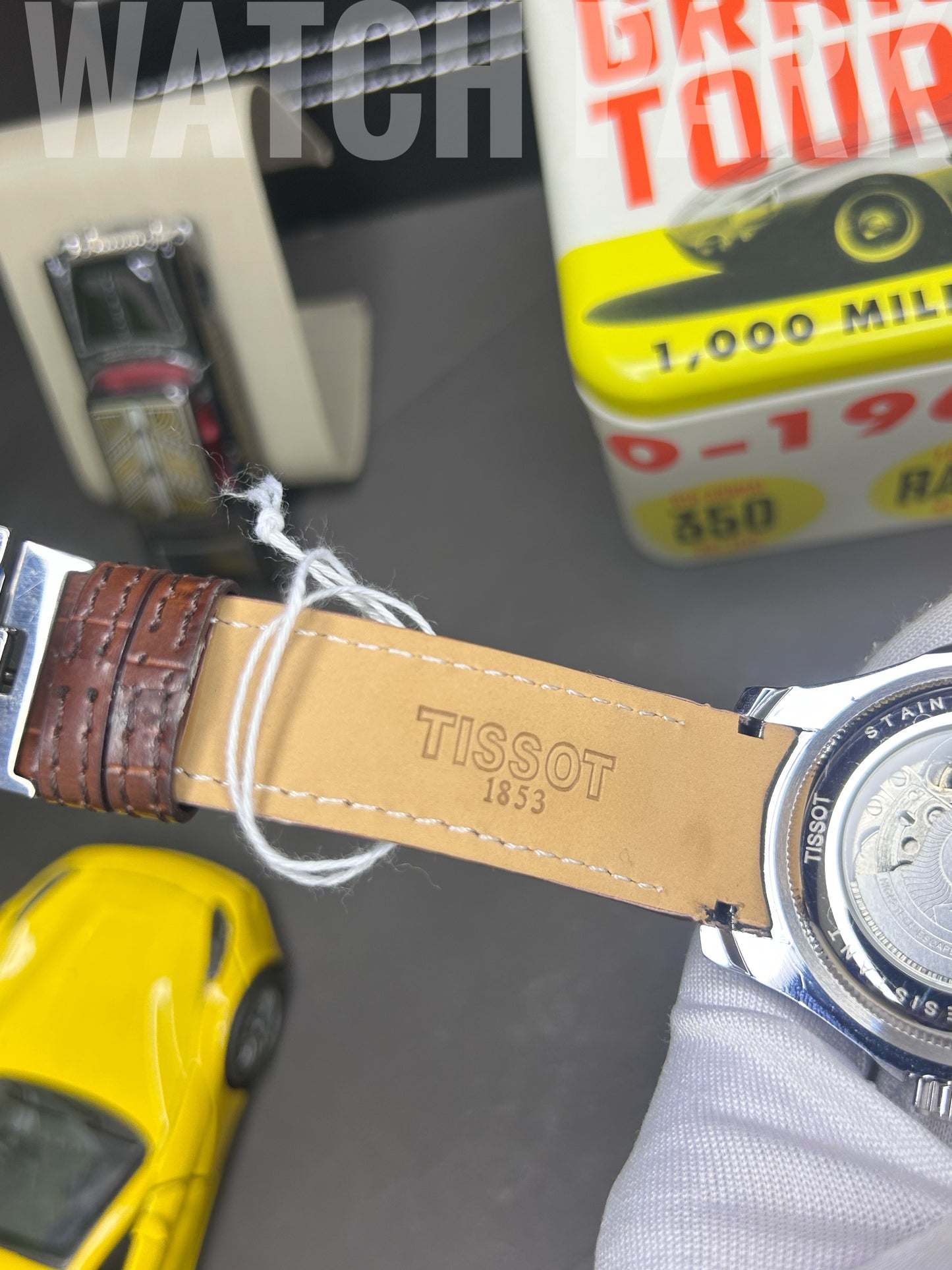 Executive watch - Tissot - White edition - Automatic skeleton - Brown belt