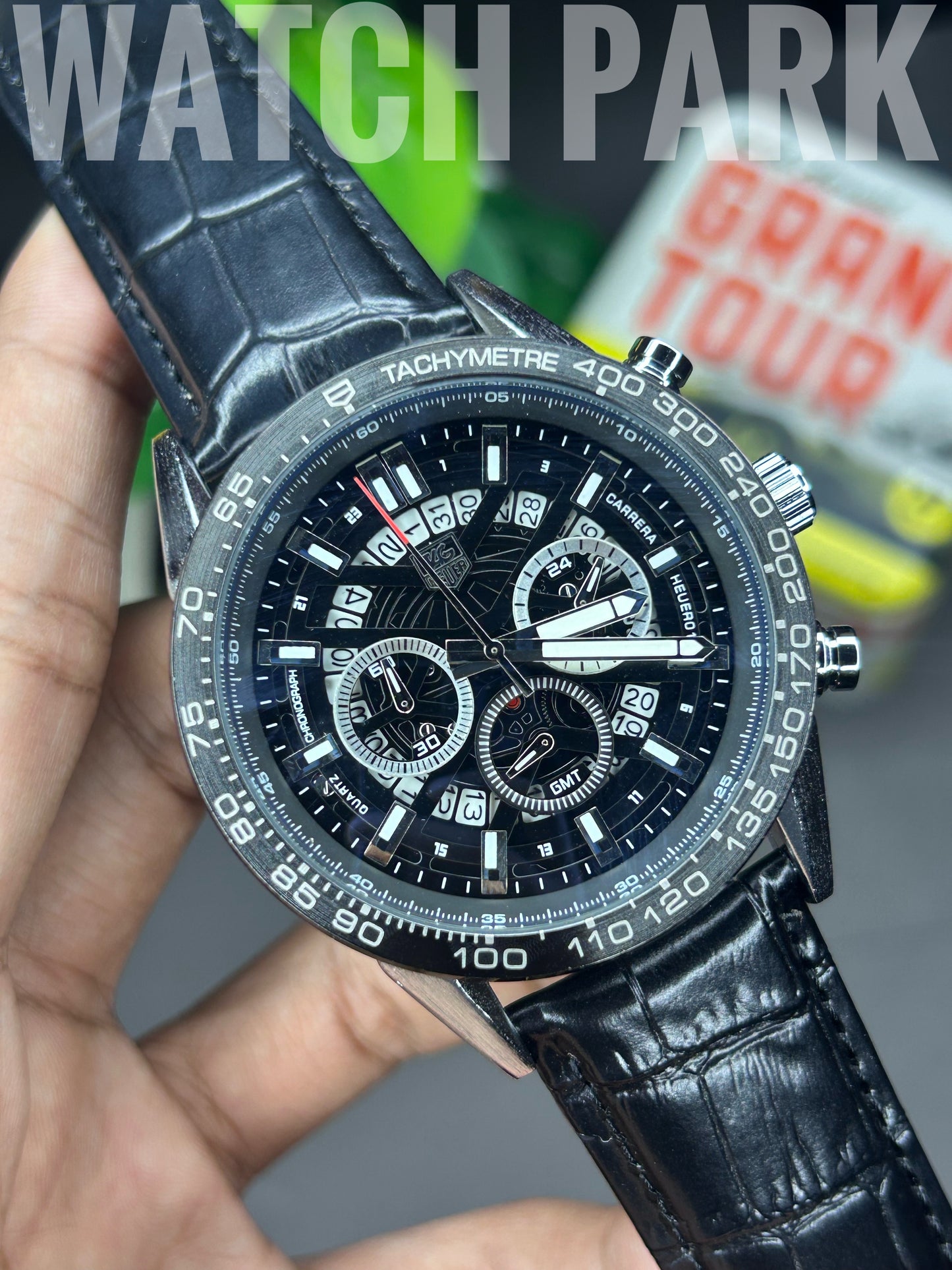 TAG Heuer Carrera Chronograph - Black dial - Black belt