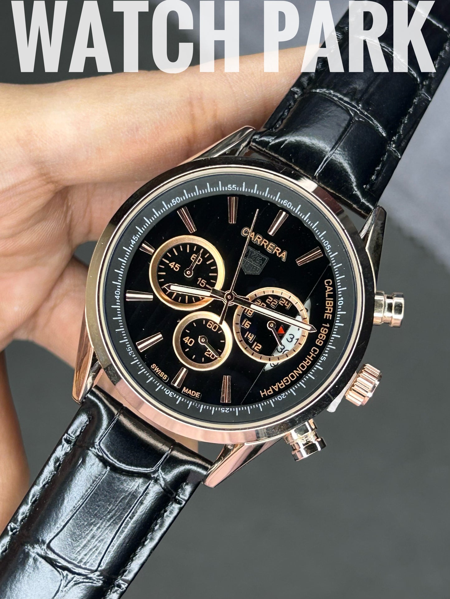 TAG Heuer Carrera - Black with Rose Gold - Black belt