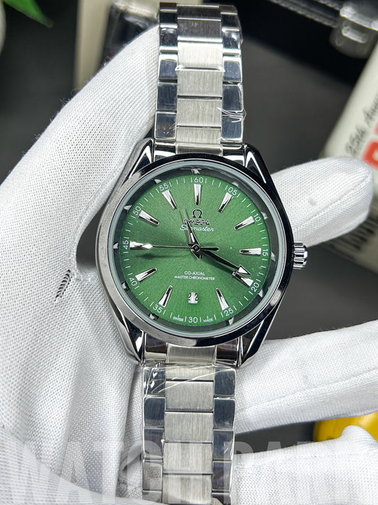 Rich watch - Omega - Seamaster - Aqua Terra Green edition - Silver chain