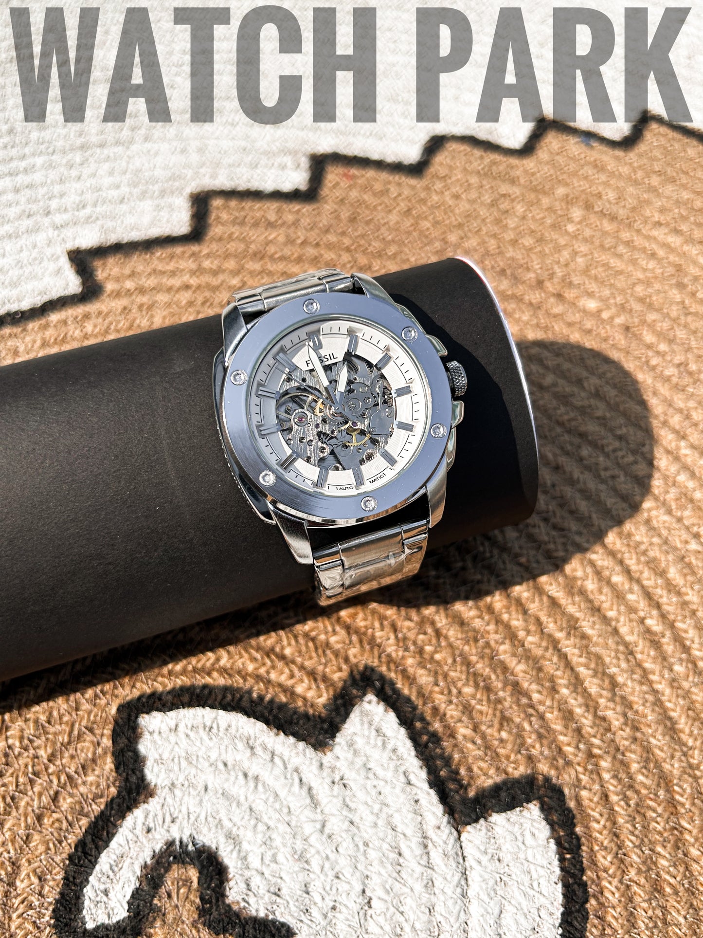 Rich Watch - Fossil - Automatic Skeleton - White dial Edition - Silver chain