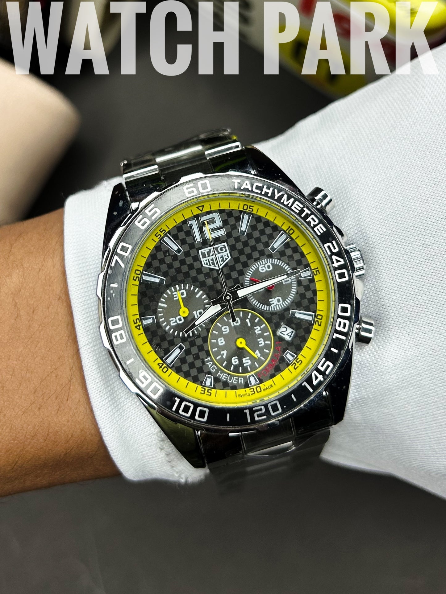 Tag Heuer - Chronograph - Formula 1 -  Carbon effect edition - Silver chain