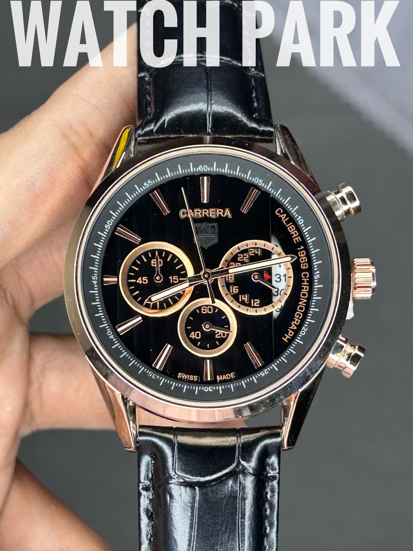 TAG Heuer Carrera - Black with Rose Gold - Black belt