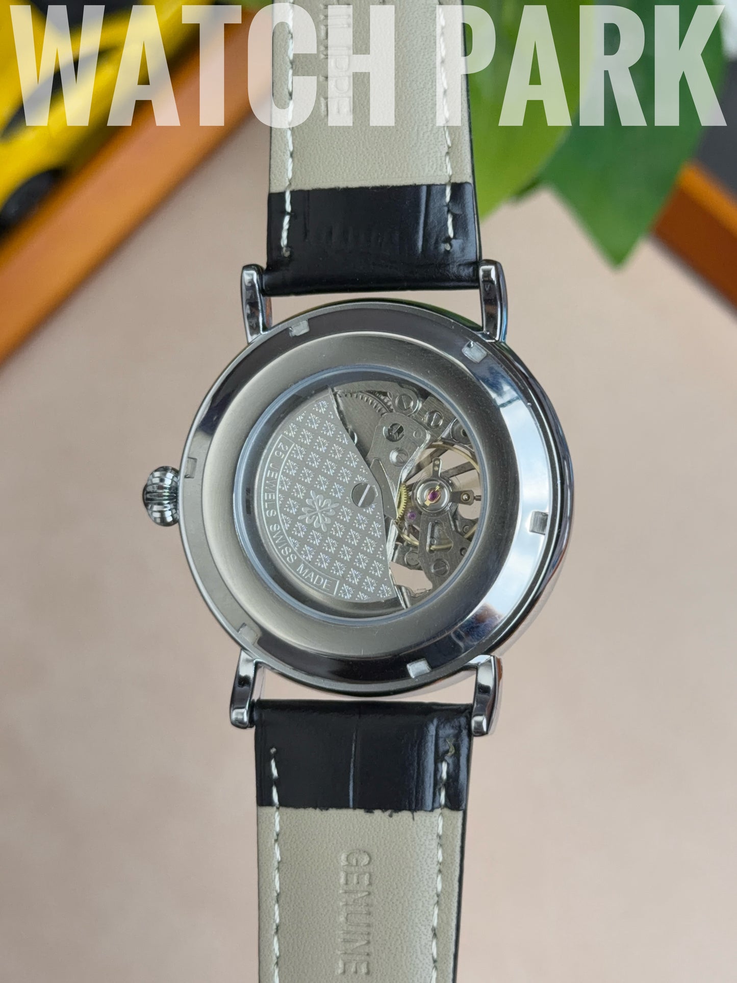 Patek - Skeleton - Black edition & Silver - Black belt - Automatic