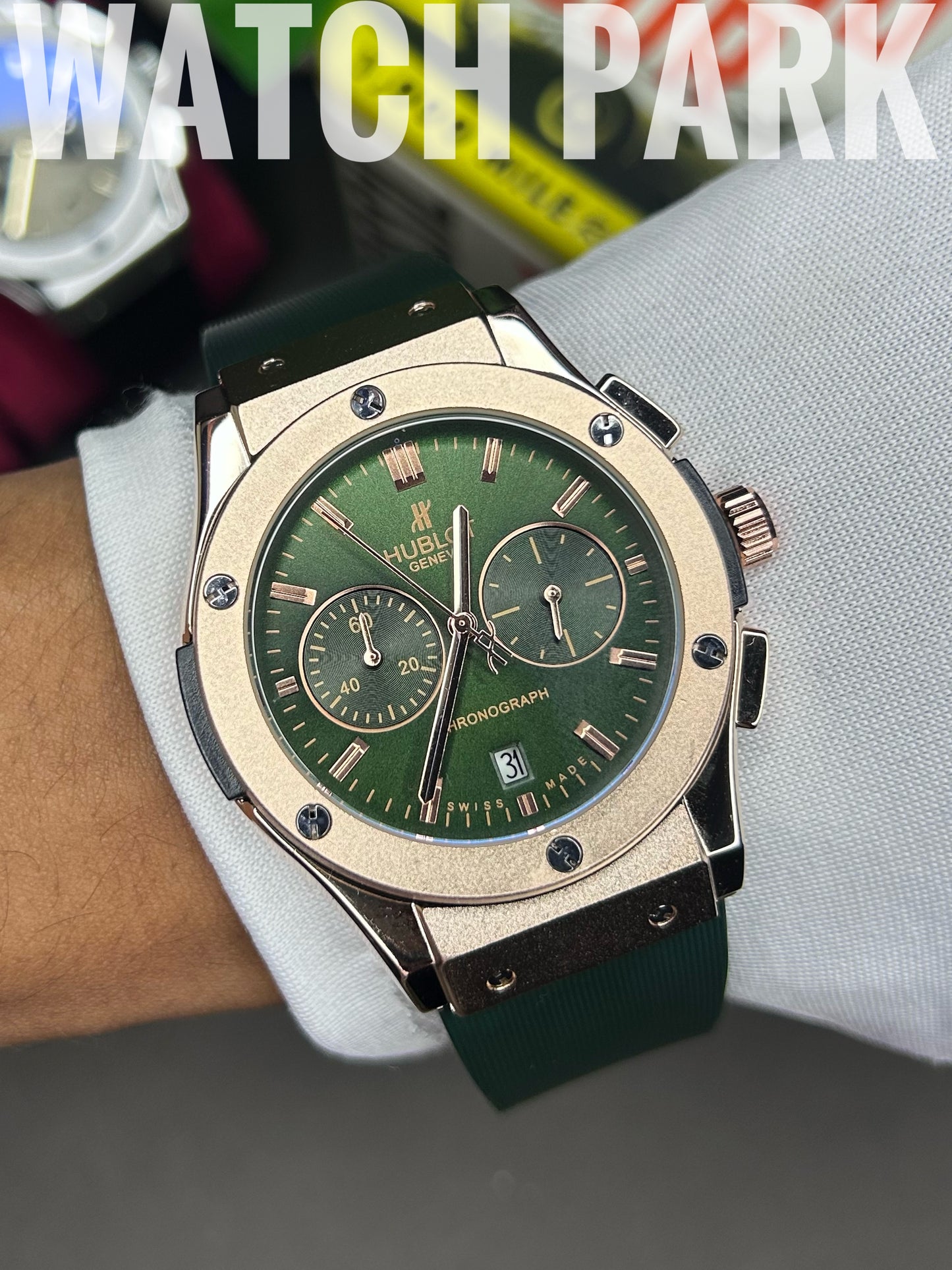 Classic watch - Hublot Fusion Chronograph – Emerald Green & Rose Gold