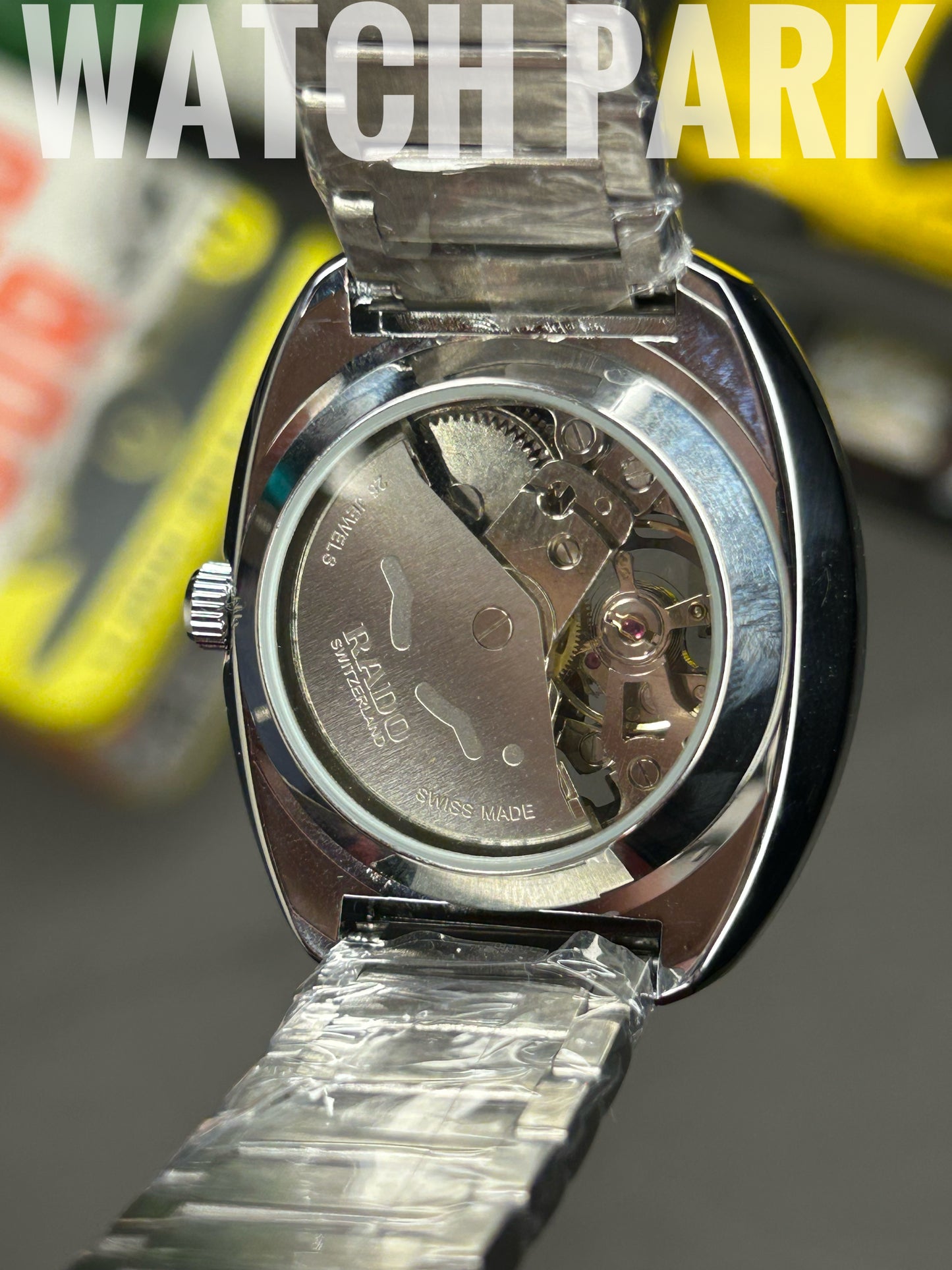 Executive watch - Rado - DiaStar Original Skeleton - Black dial - Silver chain