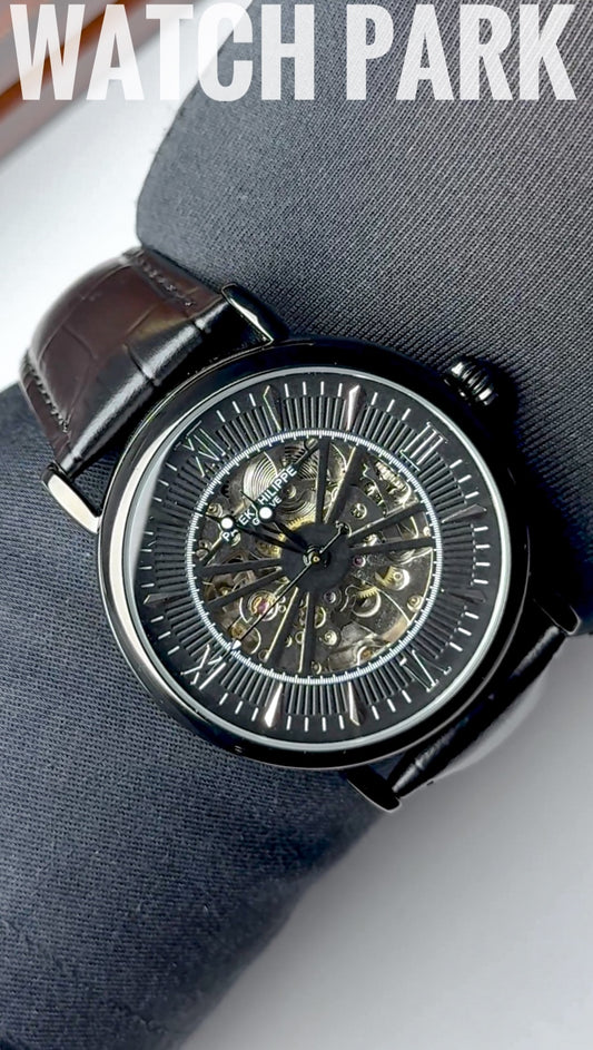 Patek - Skeleton - Black edition & Black - Black belt - Automatic