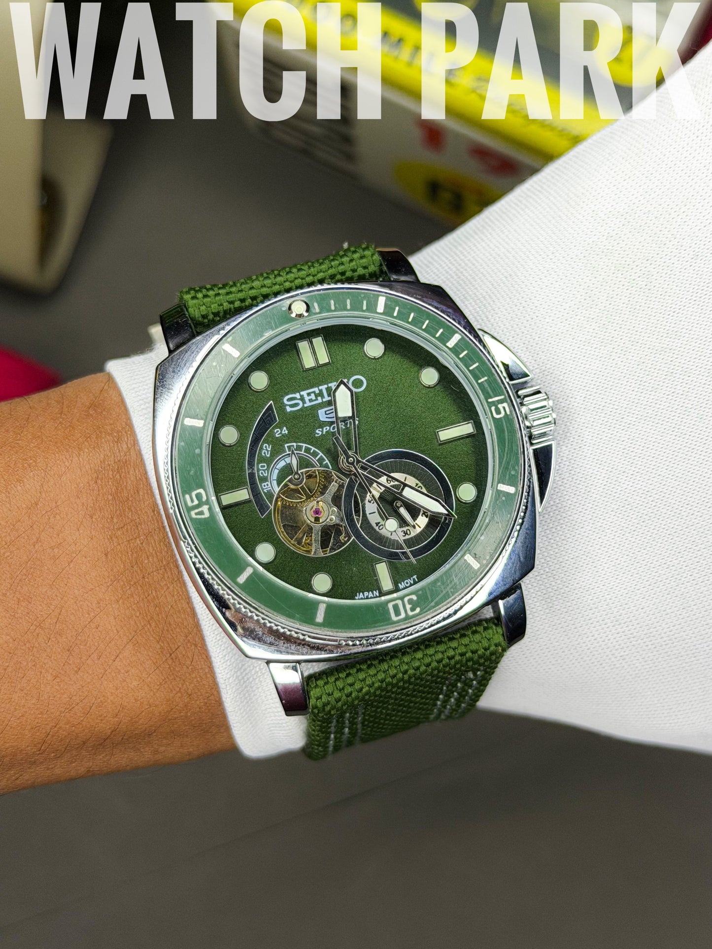 Rich Watch - Seiko 5 Sports - Automatic - Olive Open Heart
