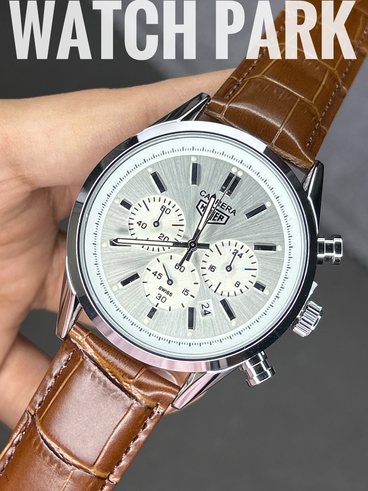 TAG Heuer Carrera - Stealth White with Silver - Brown belt