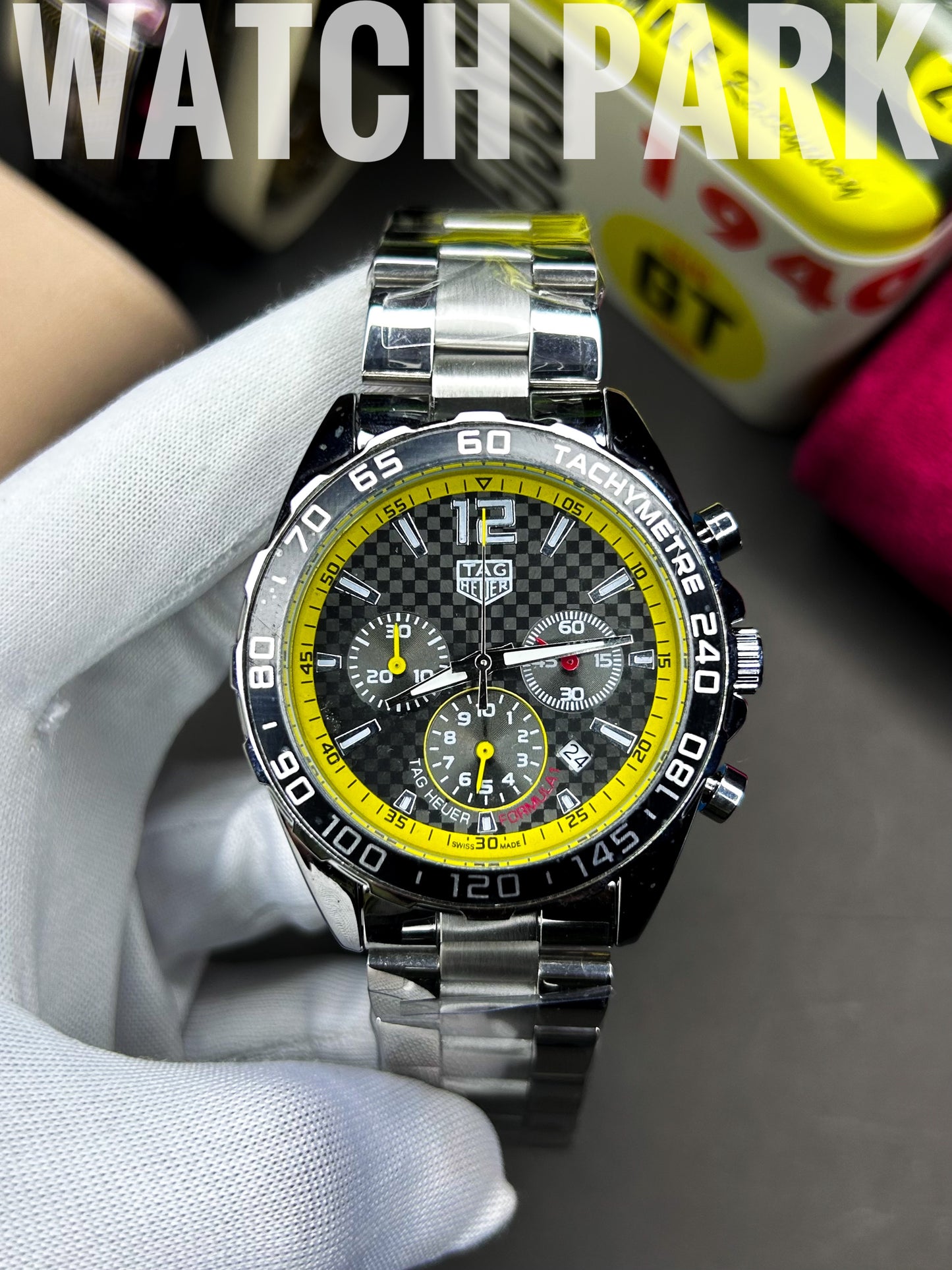 Tag Heuer - Chronograph - Formula 1 -  Carbon effect edition - Silver chain