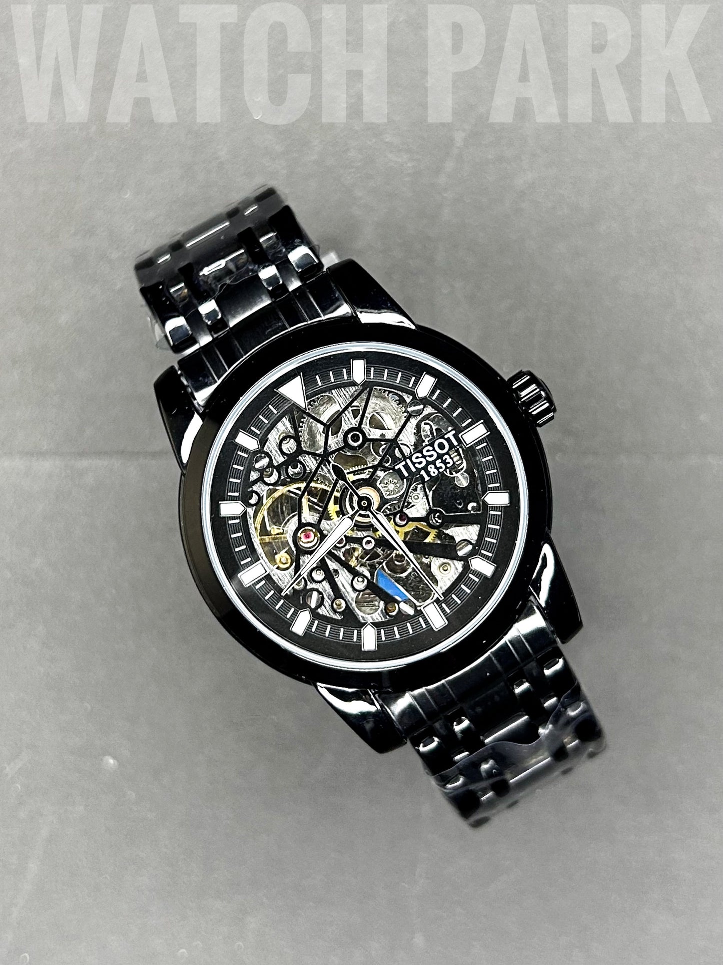 Rich watch - Tissot - Automatic - Black skeleton edition - Black chain