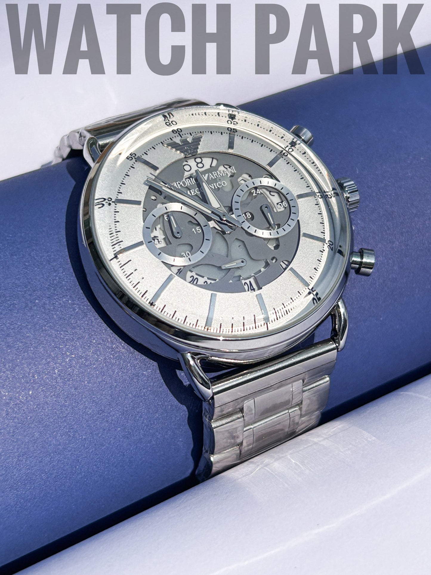 Royal Watch - Emporio Armani - White dial edition - Silver chain - Chronograph