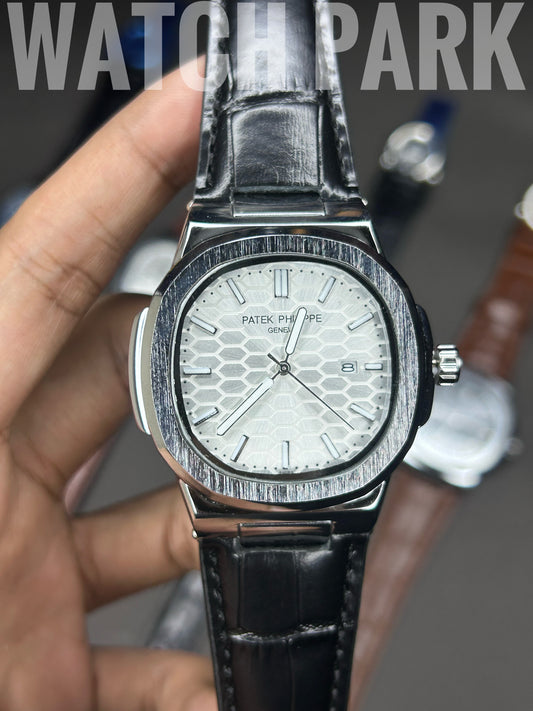 Patek Philippe Aquanaut - White dial - Black belt