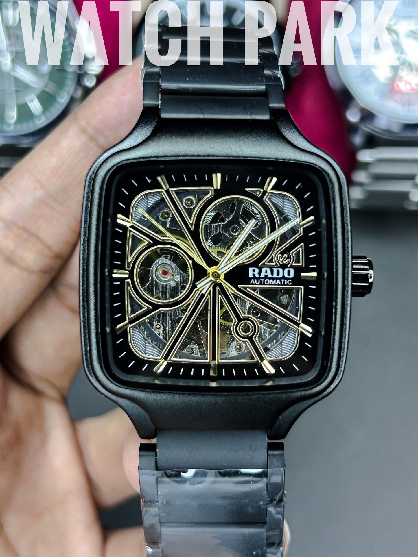 Executive watch - Rado - True Square - Automatic - Black Ceramic Skeleton