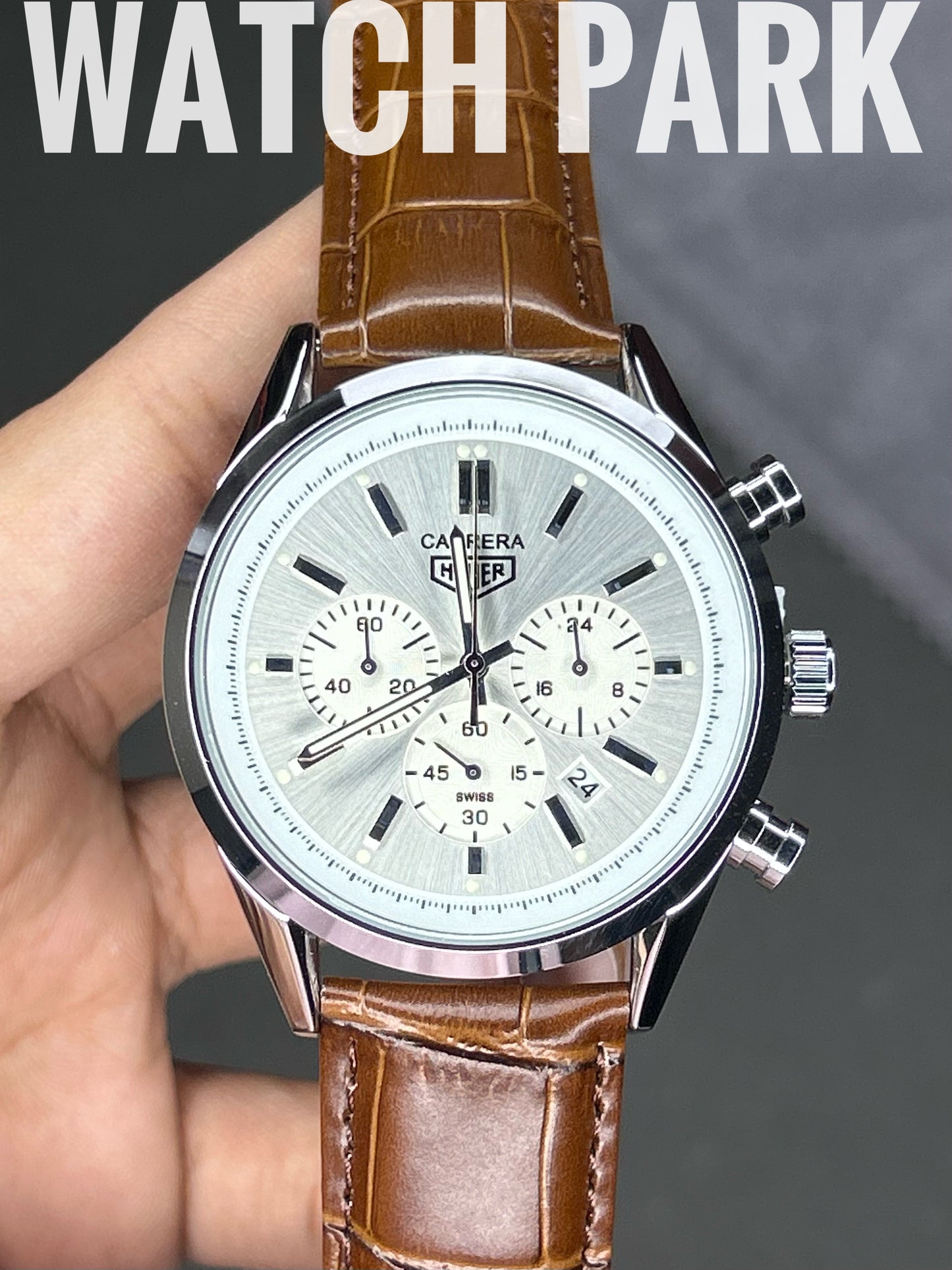 TAG Heuer Carrera - Stealth White with Silver - Brown belt
