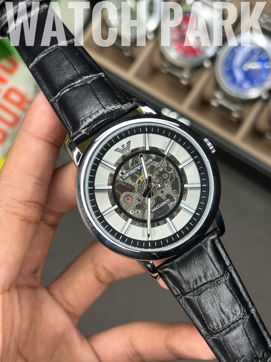 Emporio Armani - Automatic - White dial - Black strap