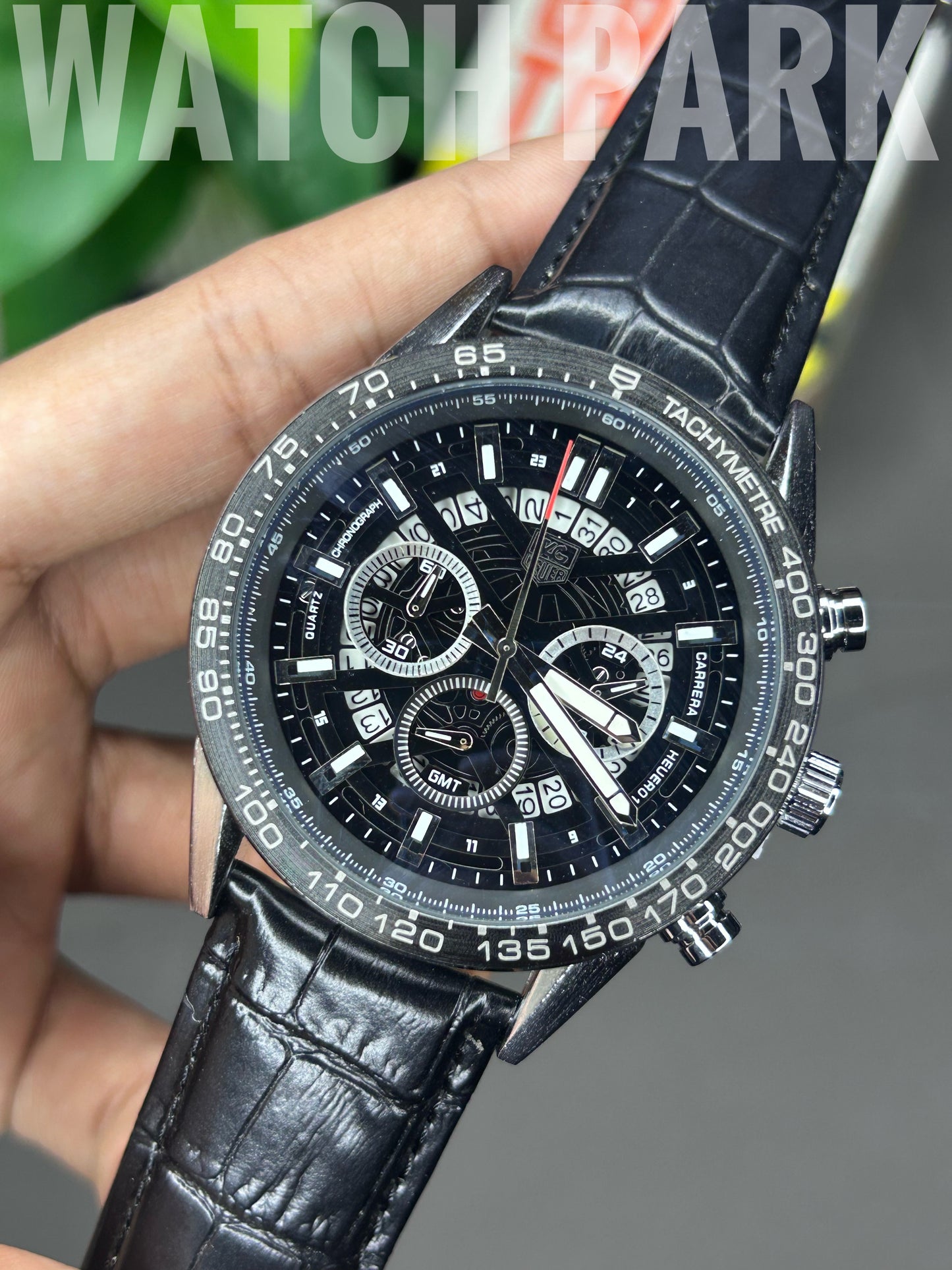 TAG Heuer Carrera Chronograph - Black dial - Black belt