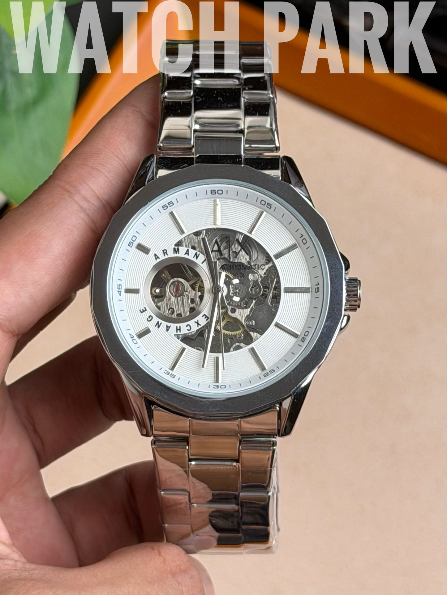 A/X - Automatic Skeleton - White edition - Silver chain