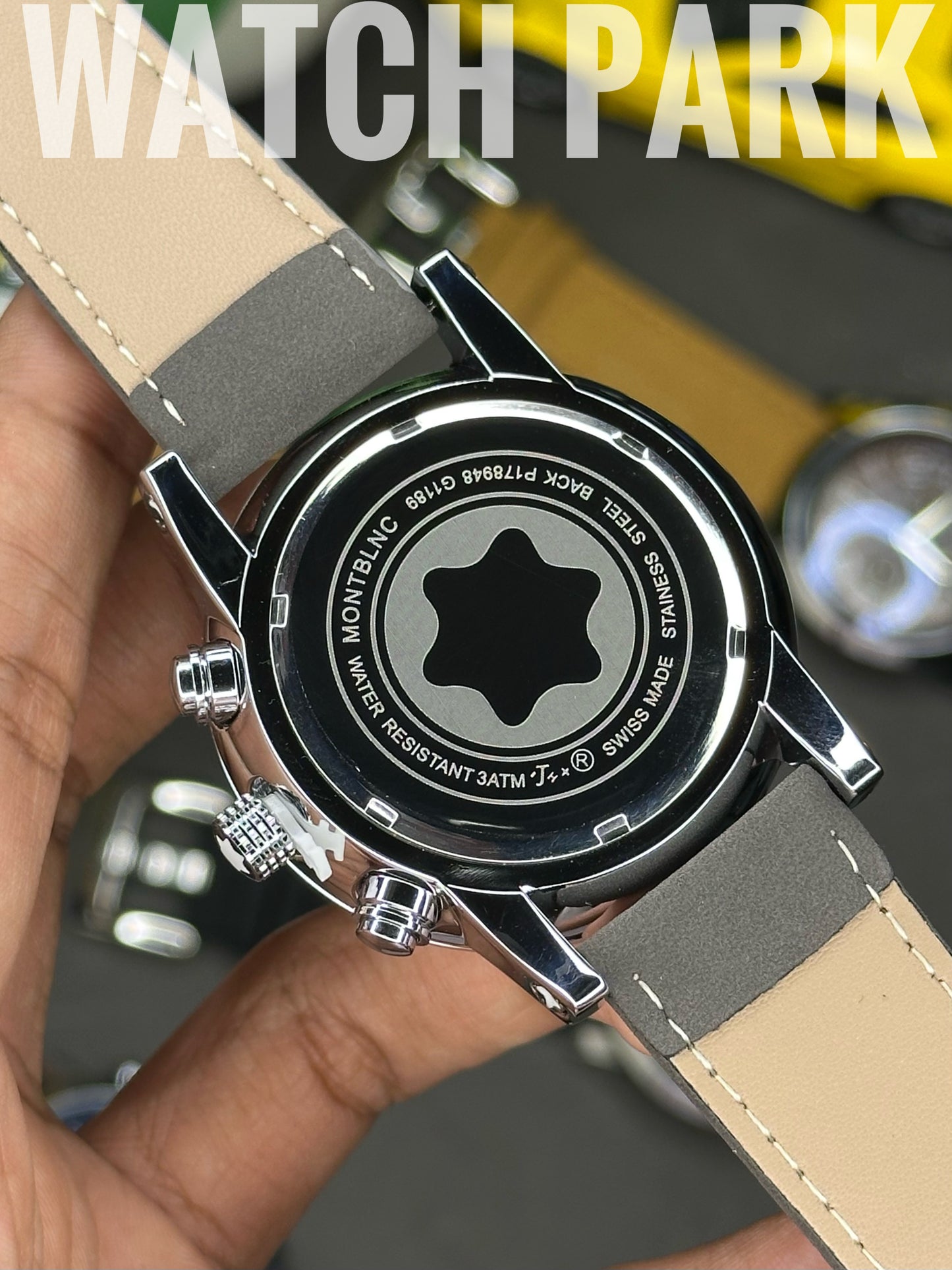 Mont Blanc - Star World-Time Hemispheres - White dial - Grey belt - Chronograph