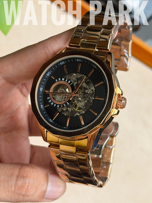 A/X - Automatic Skeleton - Black edition - Gold chain