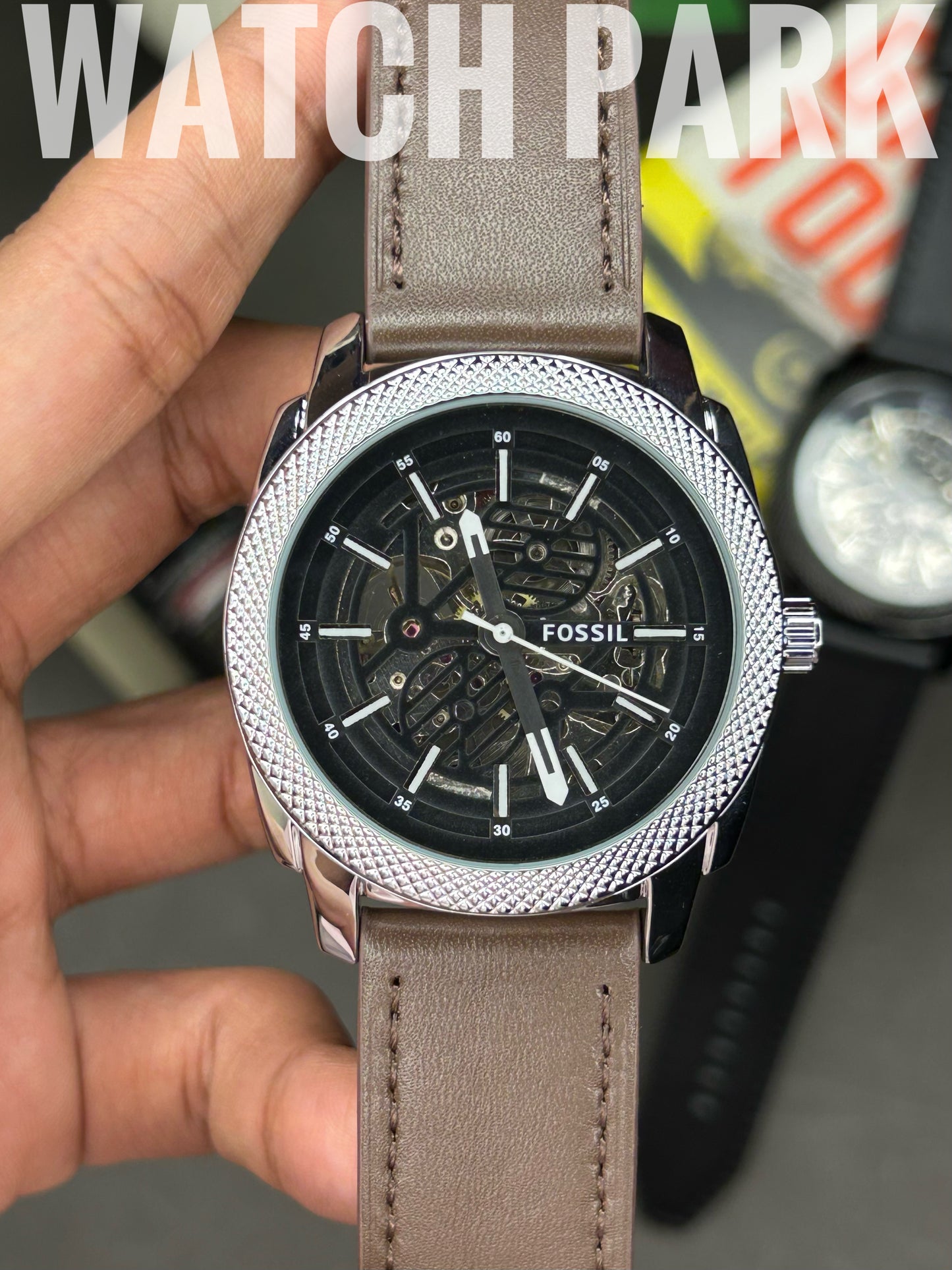 Fossil Machine - Black edition - Chocolate belt - Automatic