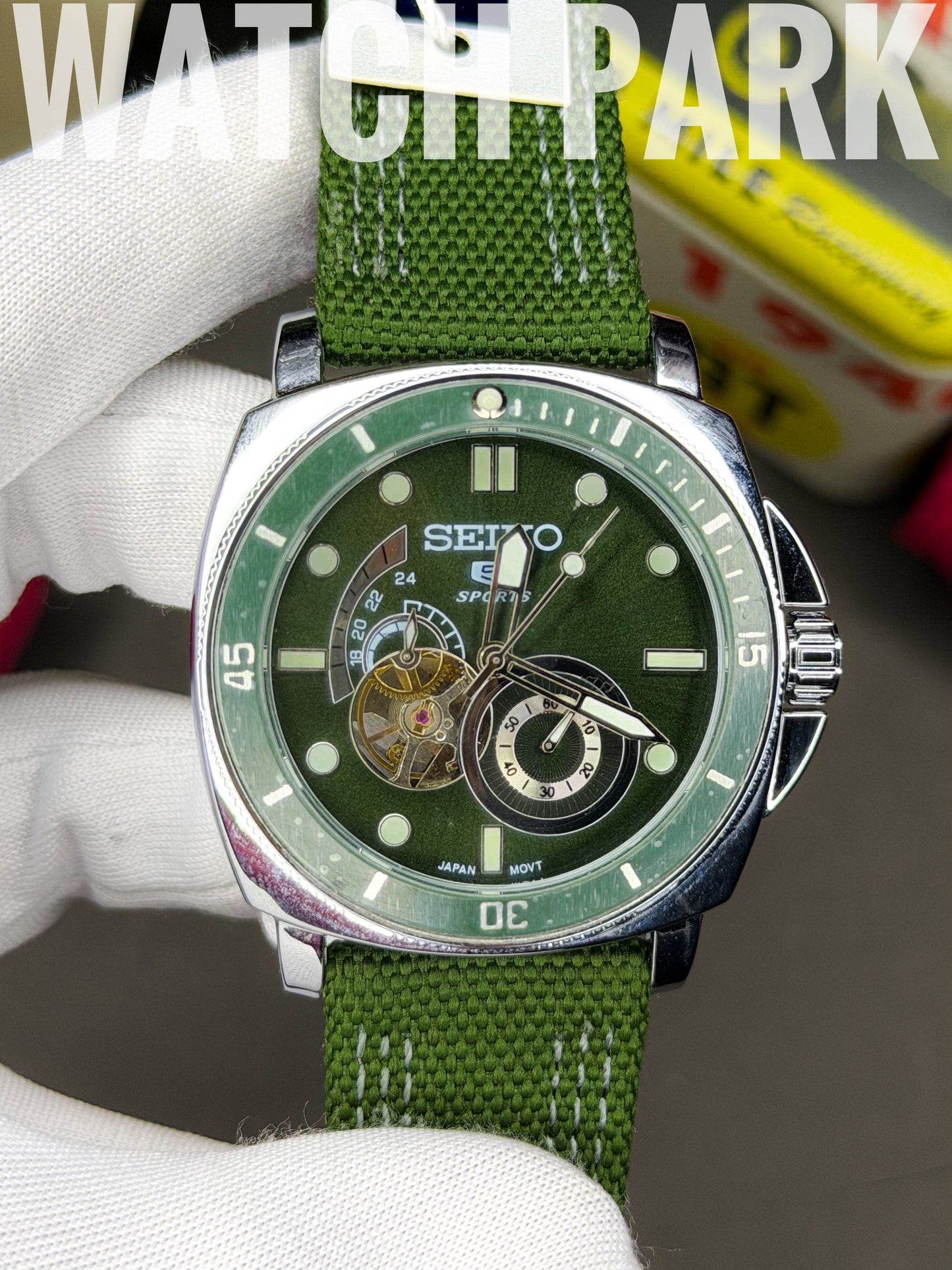 Rich Watch - Seiko 5 Sports - Automatic - Olive Open Heart