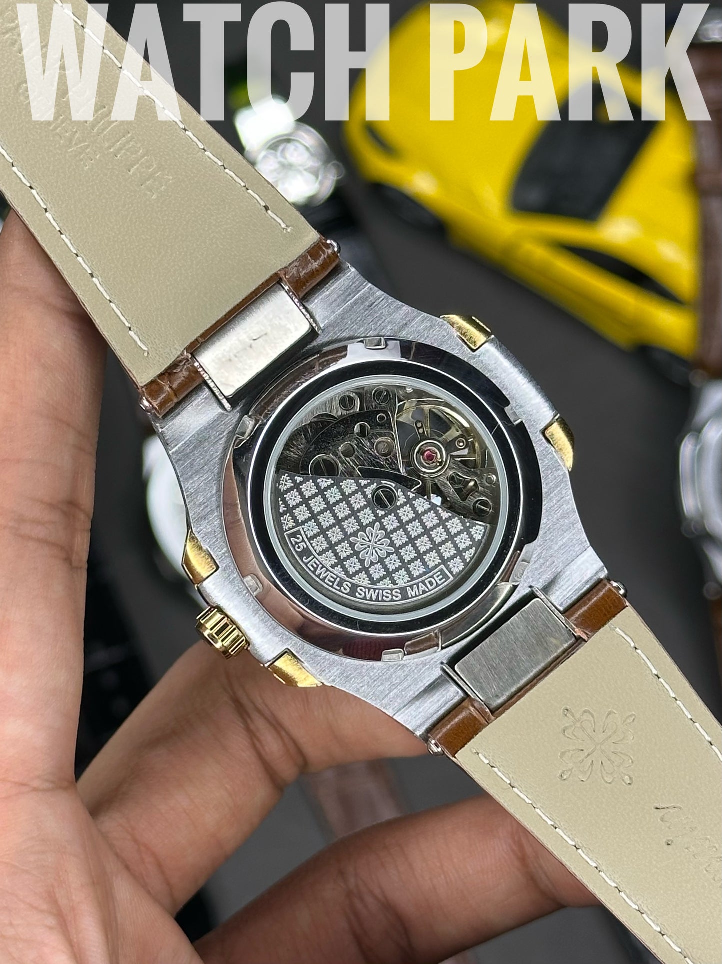 Patek Philippe Nautilus Skeleton - White edition - Brown belt - Automatic