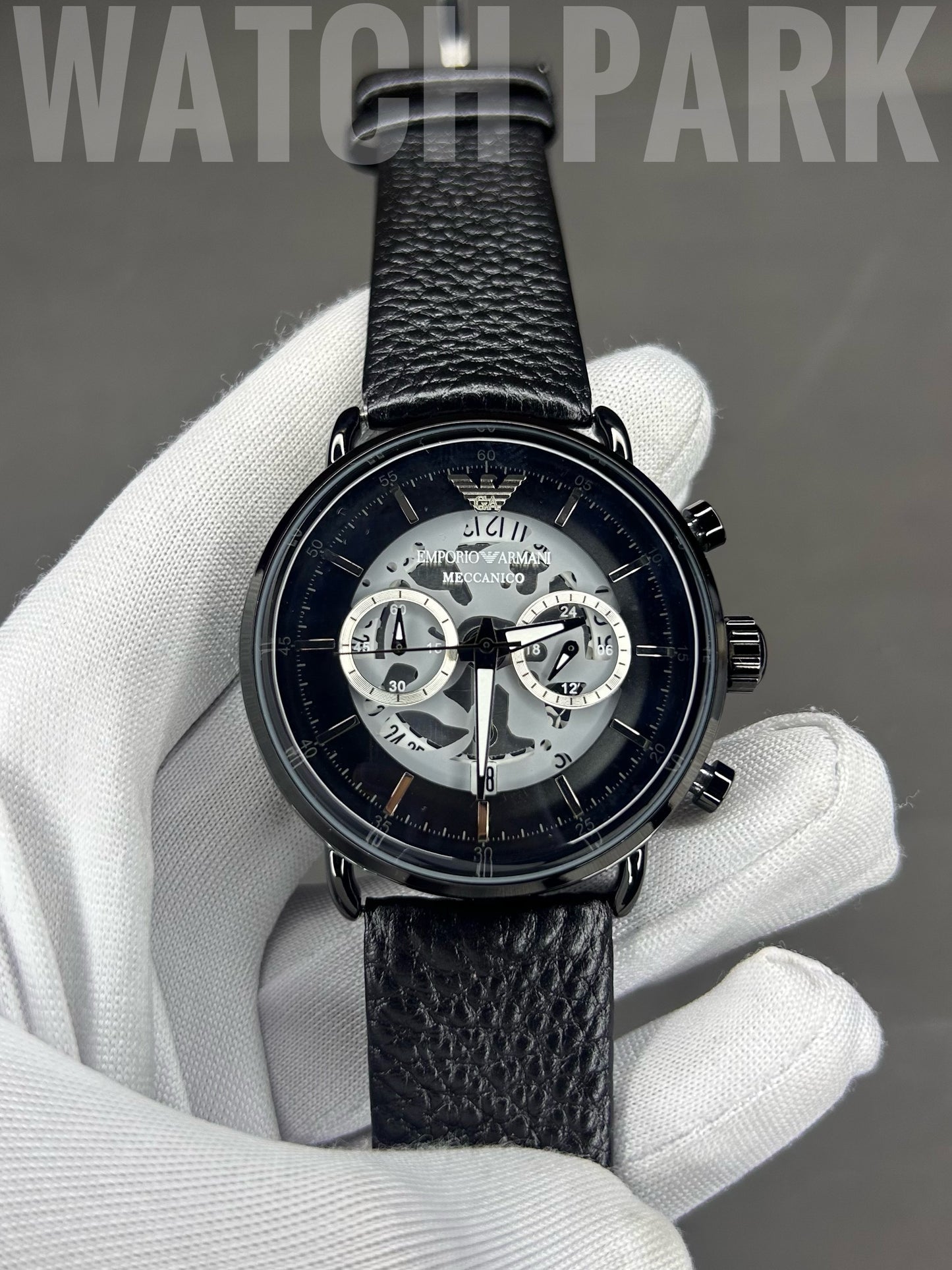 Executive watch - Emporio Armani - Black edition - Chronograph - Black belt