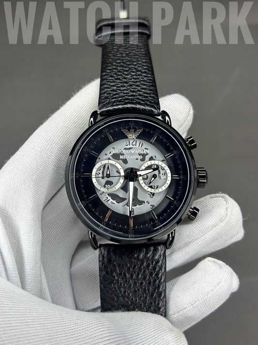 Executive watch - Emporio Armani - Black edition - Chronograph - Black belt