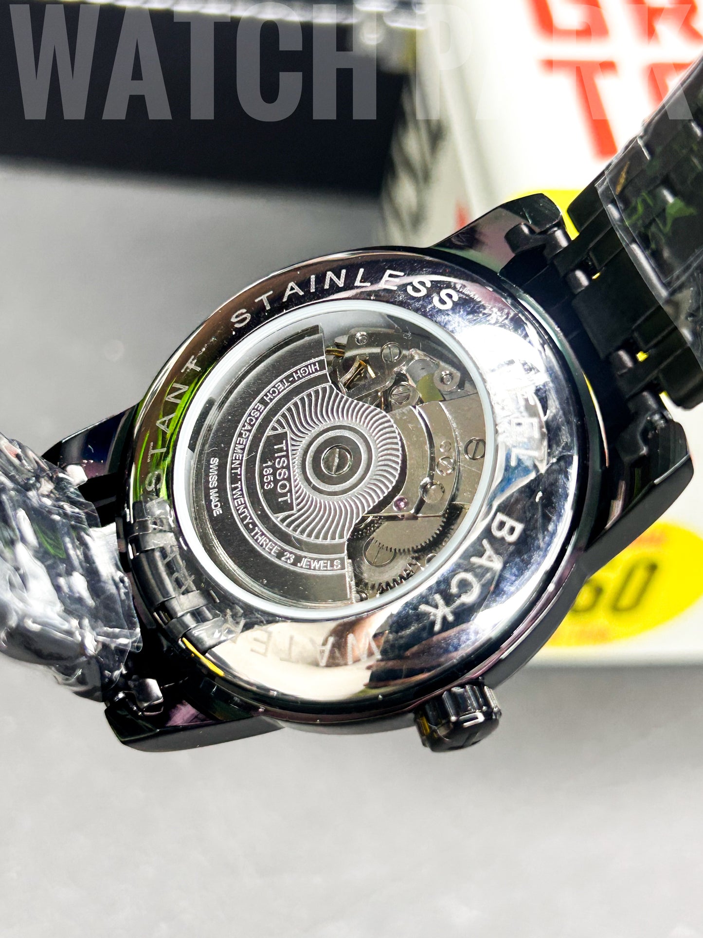 Rich watch - Tissot - Automatic - Black skeleton edition - Black chain