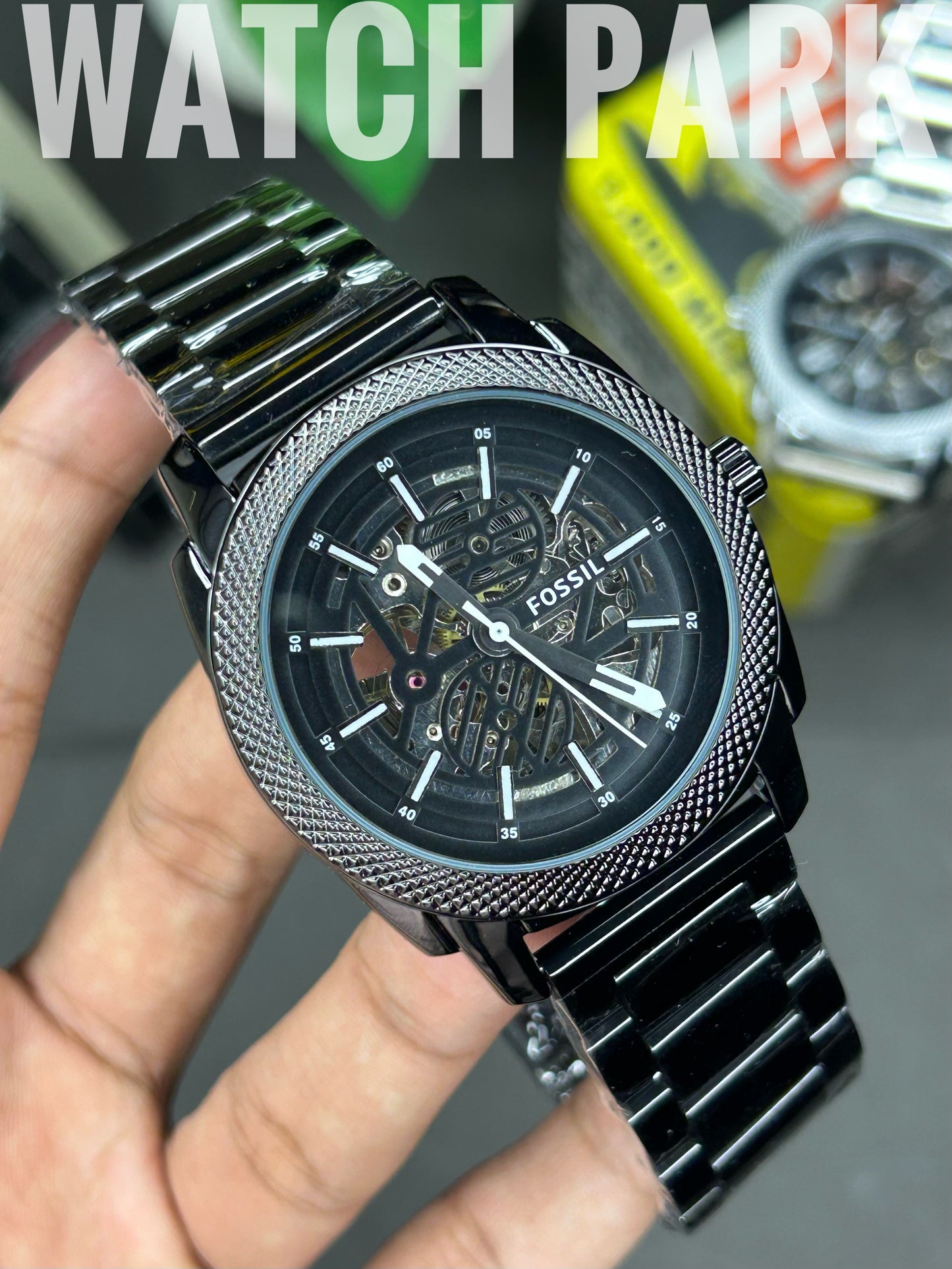 Fossil Machine - Black edition - Black chain - Automatic