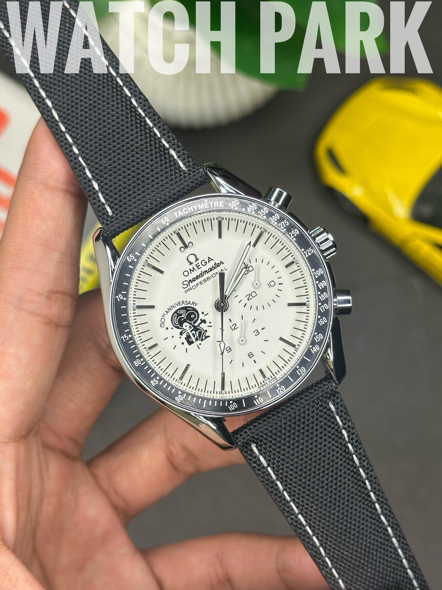 Executive watch - Omega - White edition - Black strap