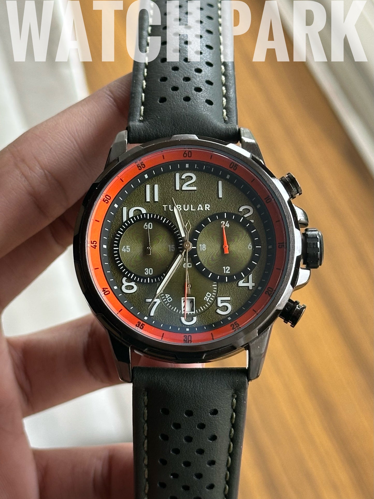 Tubular Chronograph Sports - Olive dial - Military Olive belt
