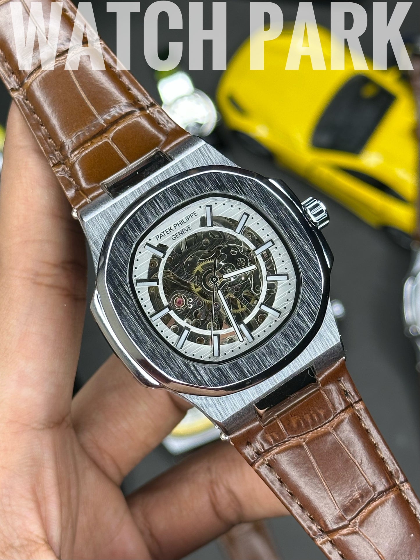 Patek Philippe Nautilus Skeleton - White edition - Brown belt - Automatic