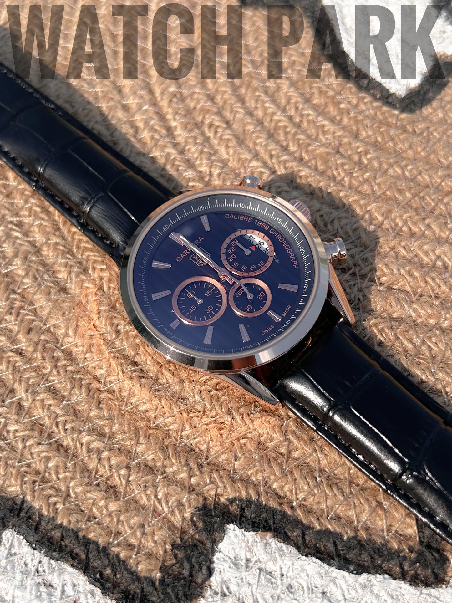 Executive Watch - Tag Heuer - Black dial edition - Rose gold body - Black belt - Chronograph