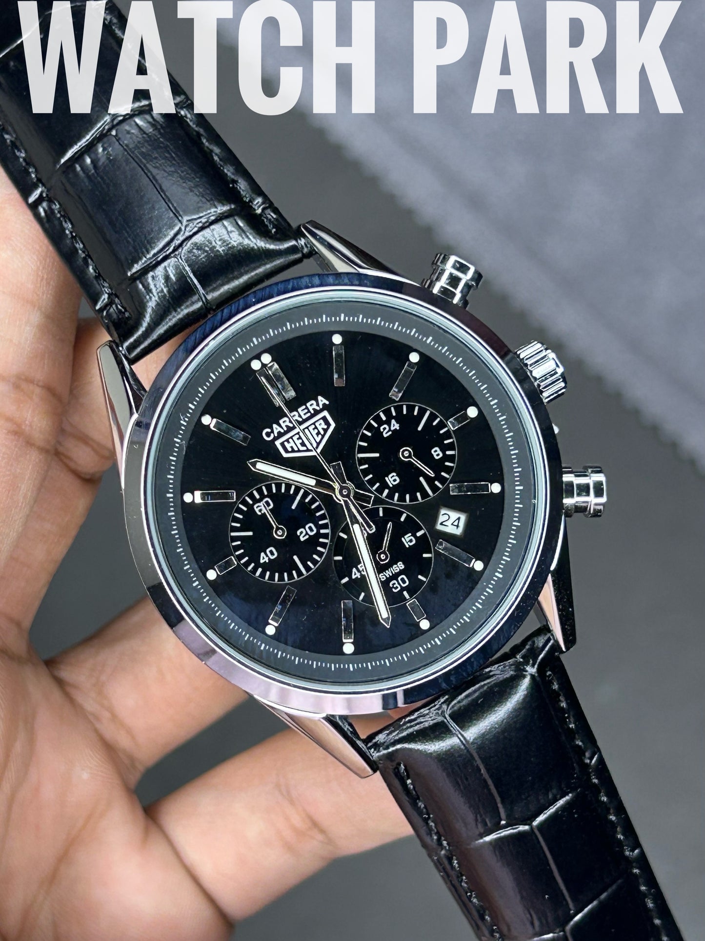 TAG Heuer Carrera - Black with Silver - Black belt