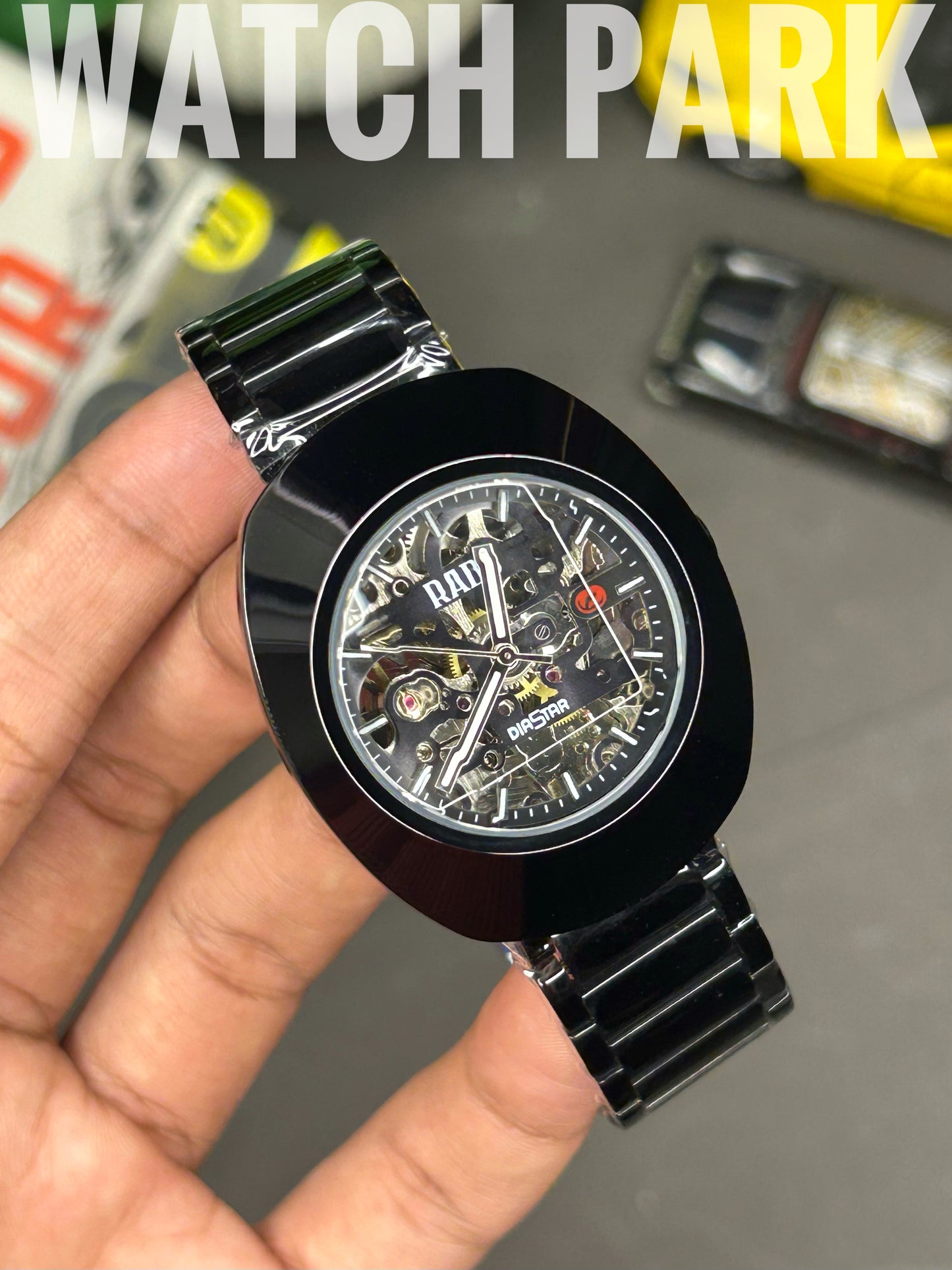 Executive watch - Rado - DiaStar Original Skeleton - Black dial - Black chain