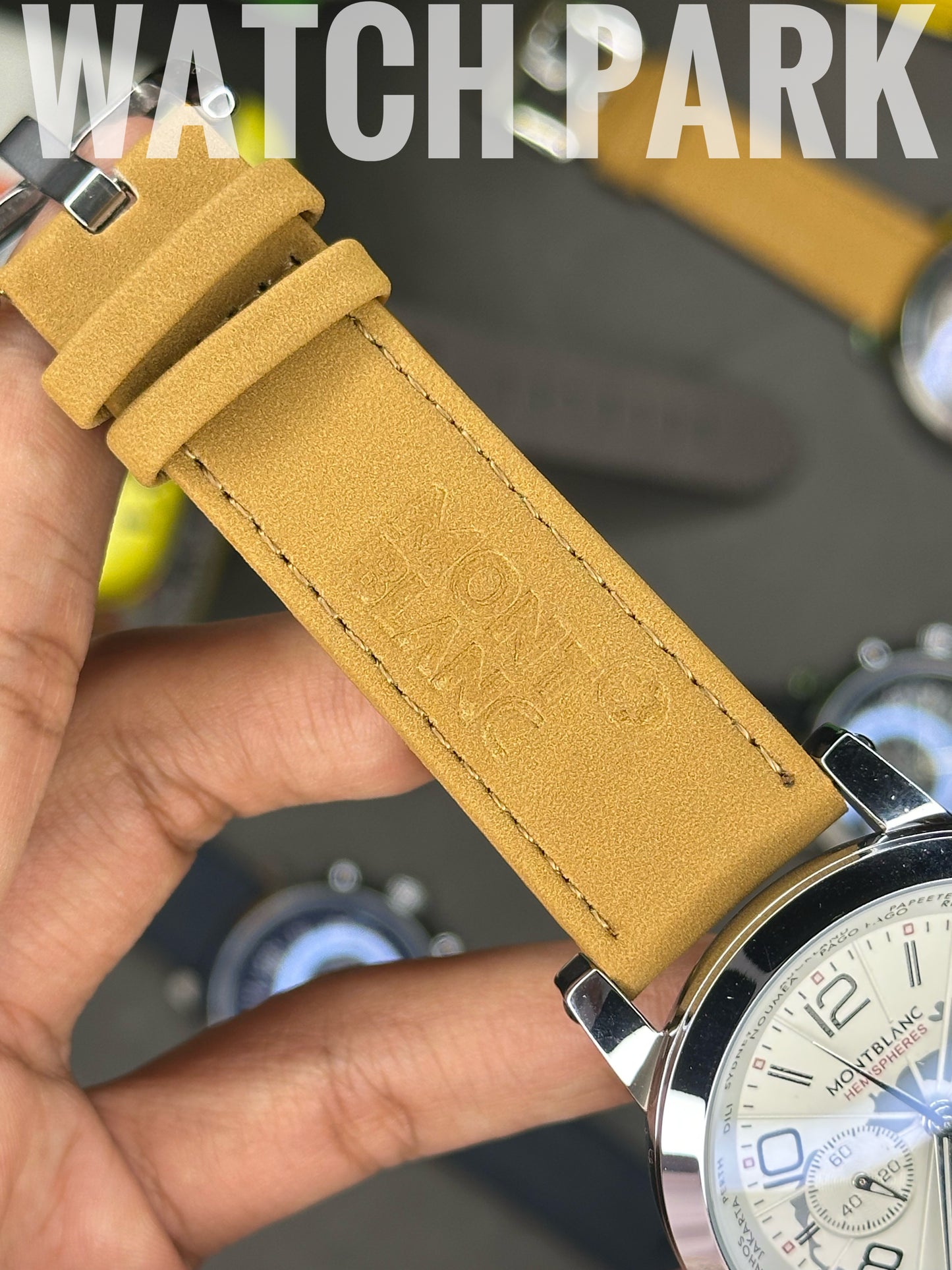 Mont Blanc - Star World-Time Hemispheres - White dial - Mustard belt - Chronograph