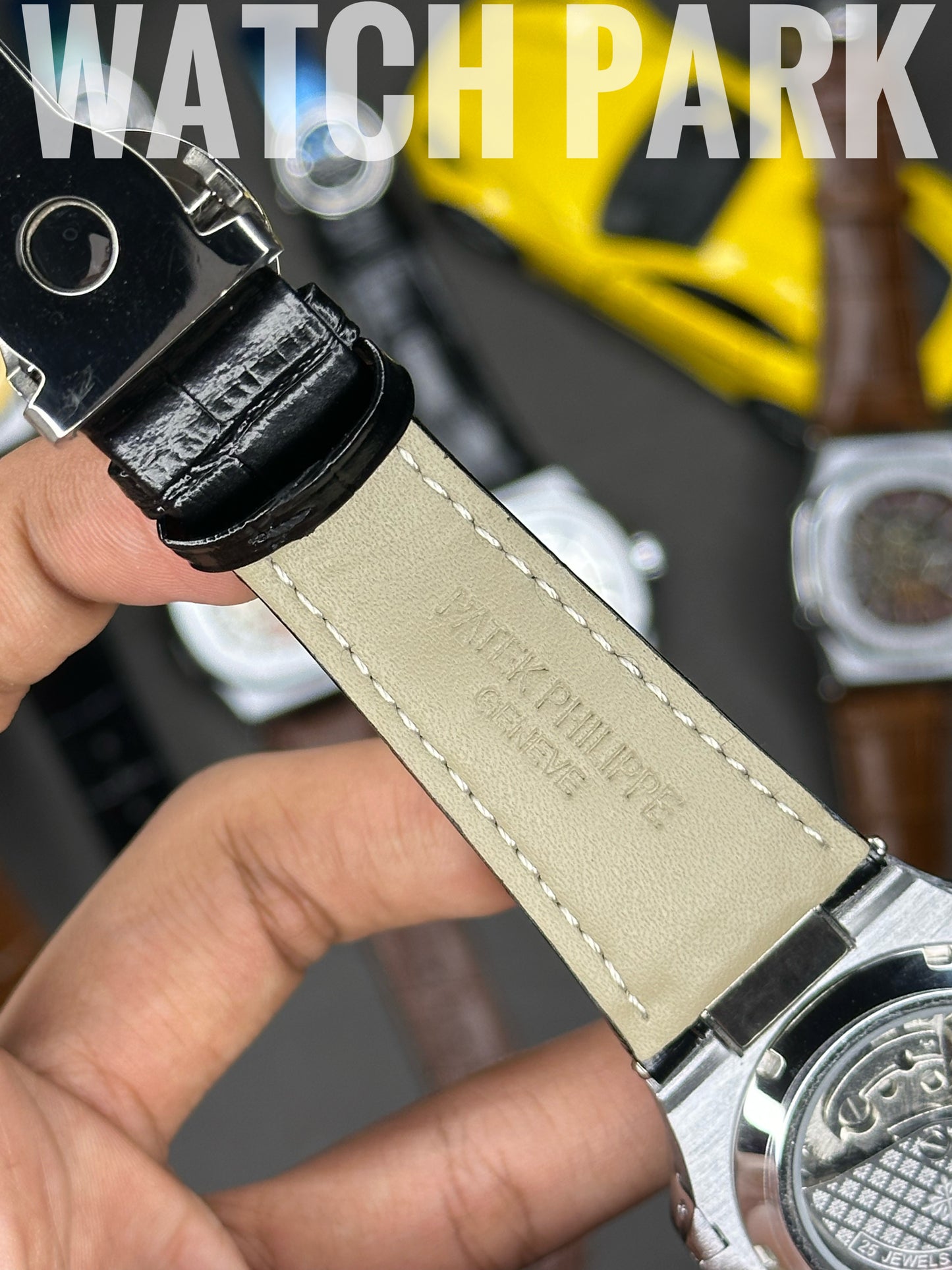 Patek Philippe Nautilus Skeleton - Black with Gold edition - Black belt - Automatic
