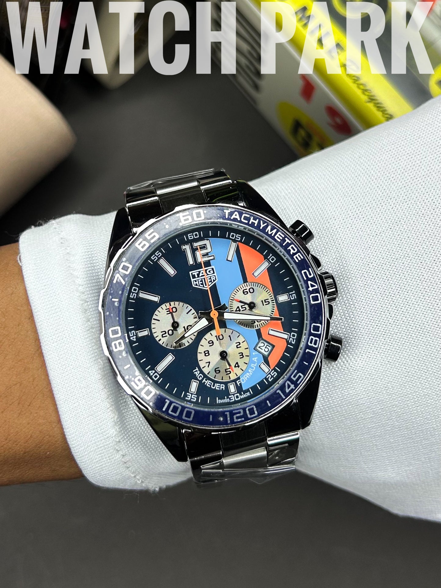Tag Heuer - Chronograph - Formula 1 -  Gulf special edition - Silver chain