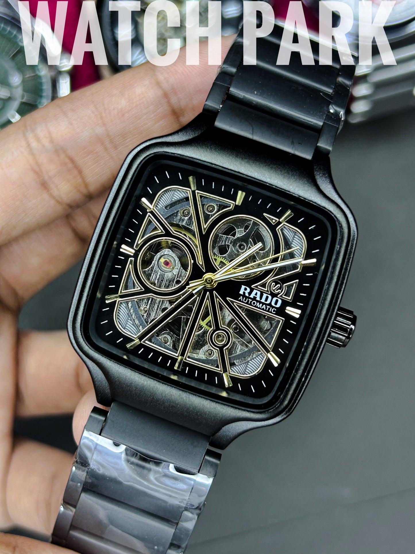 Executive watch - Rado - True Square - Automatic - Black Ceramic Skeleton