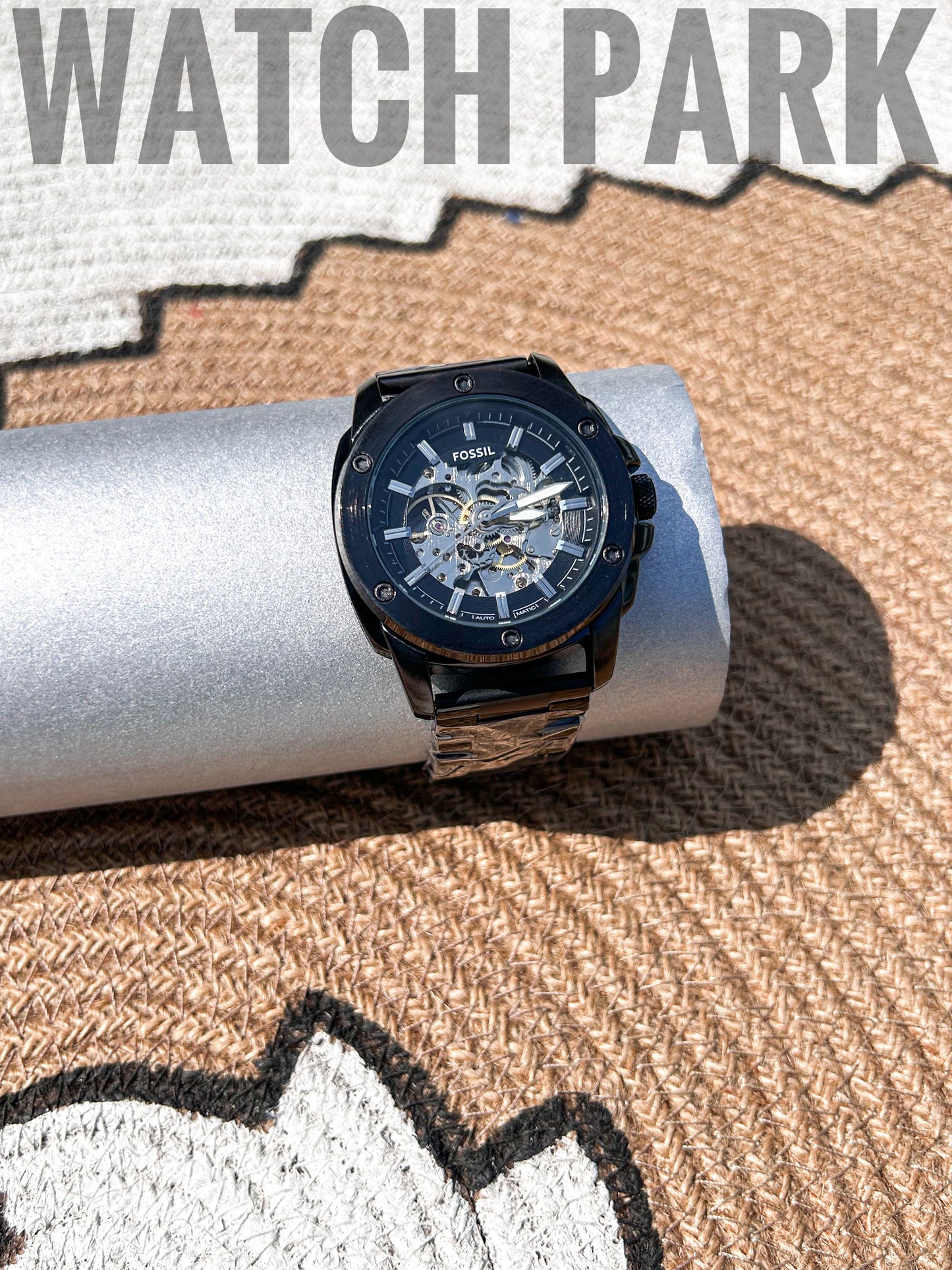 Rich Watch - Fossil - Automatic Skeleton - Black dial Edition - Black chain