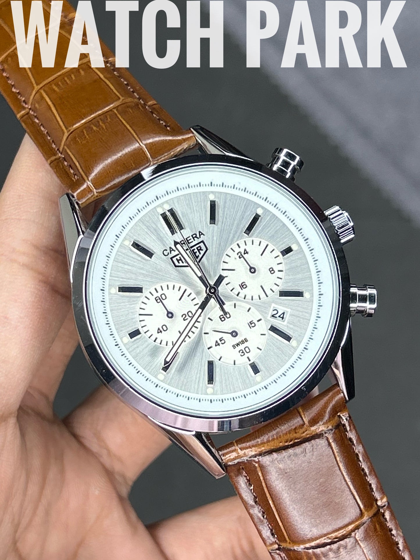 TAG Heuer Carrera - Stealth White with Silver - Brown belt