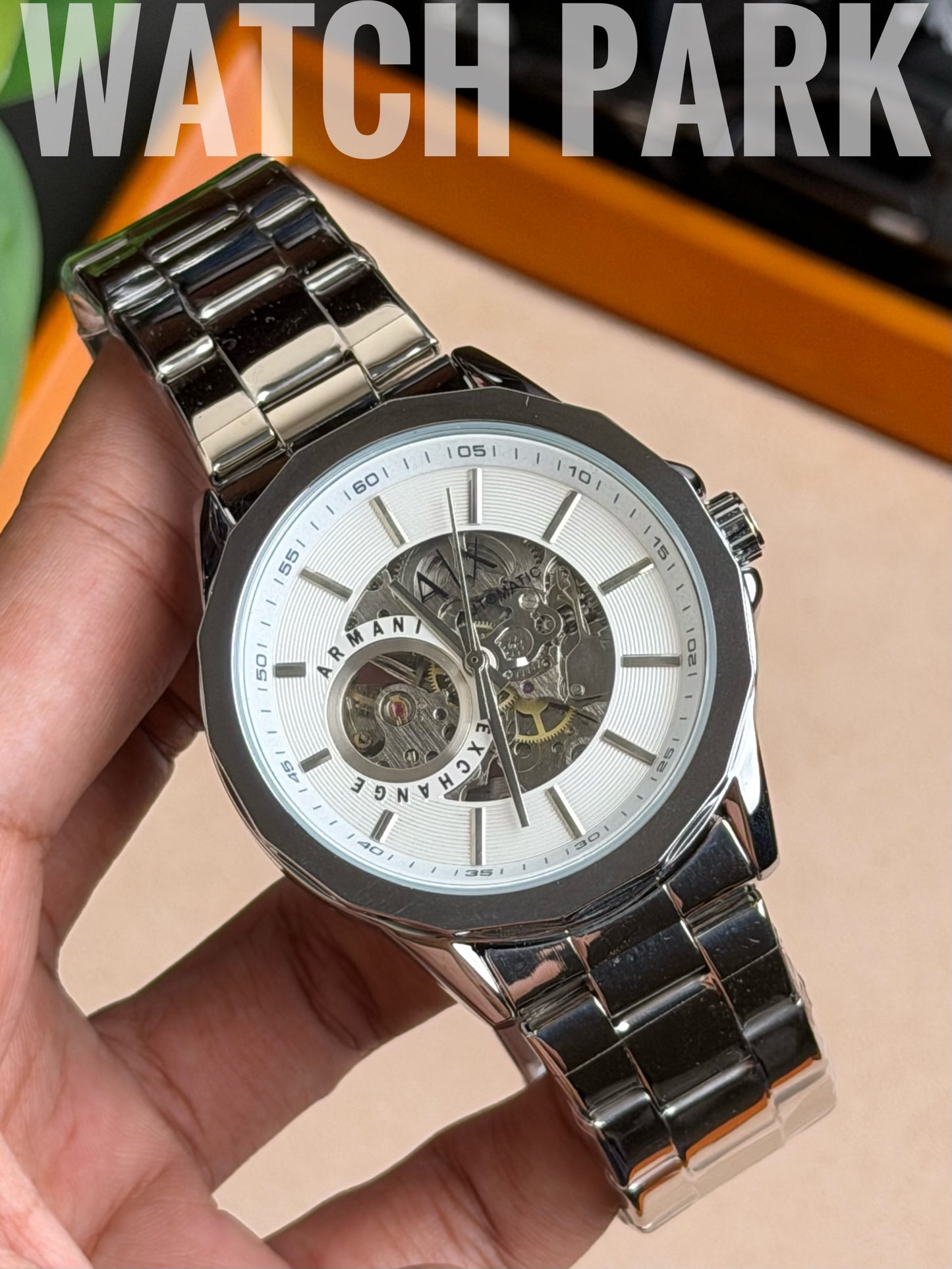 A/X - Automatic Skeleton - White edition - Silver chain
