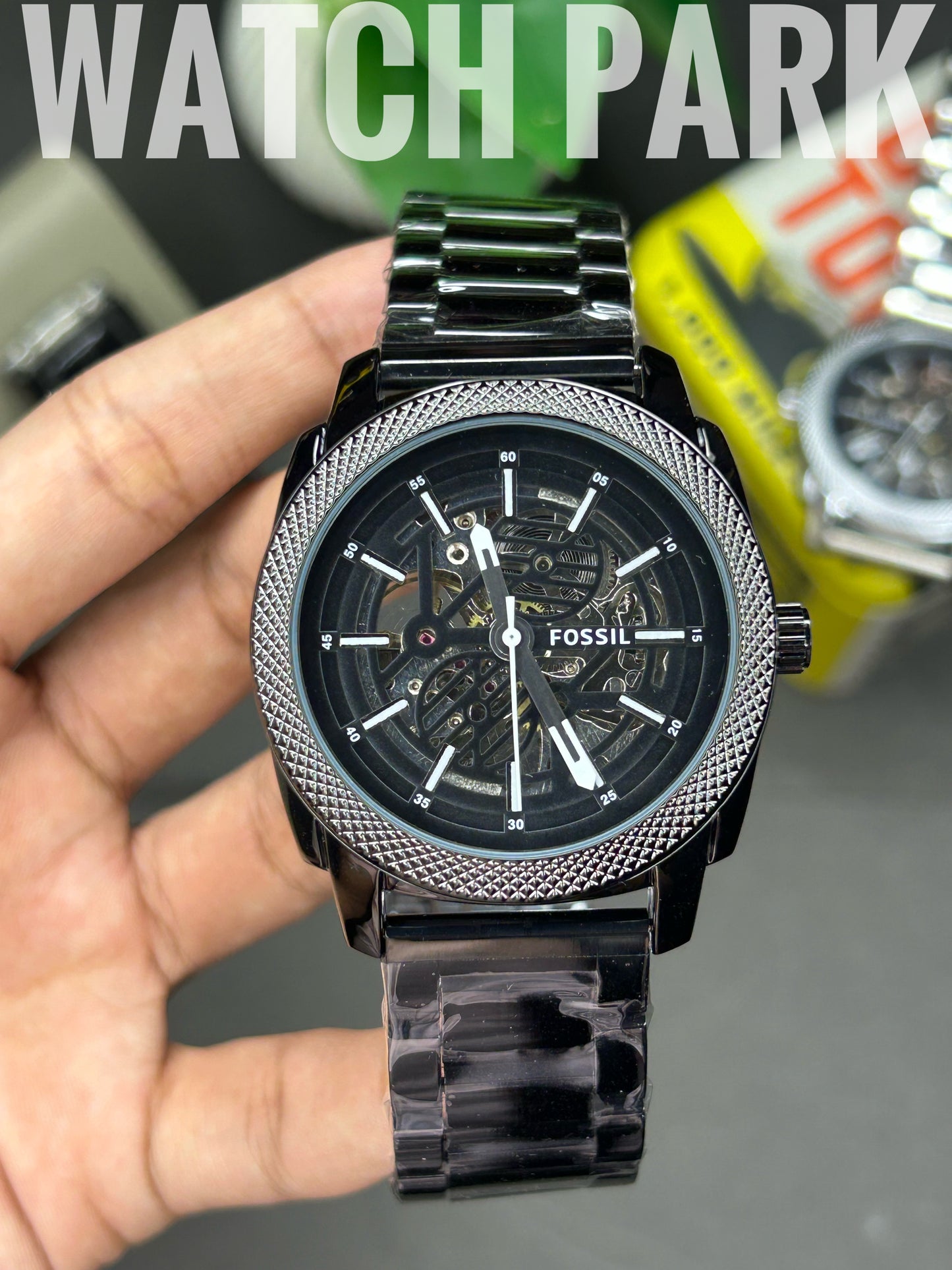 Fossil Machine - Black edition - Black chain - Automatic