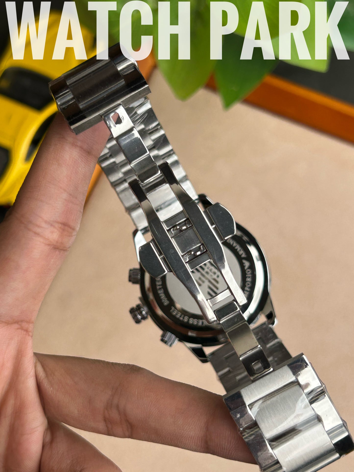 Emporio Armani - Silver dial - Silver chain - Chronograph