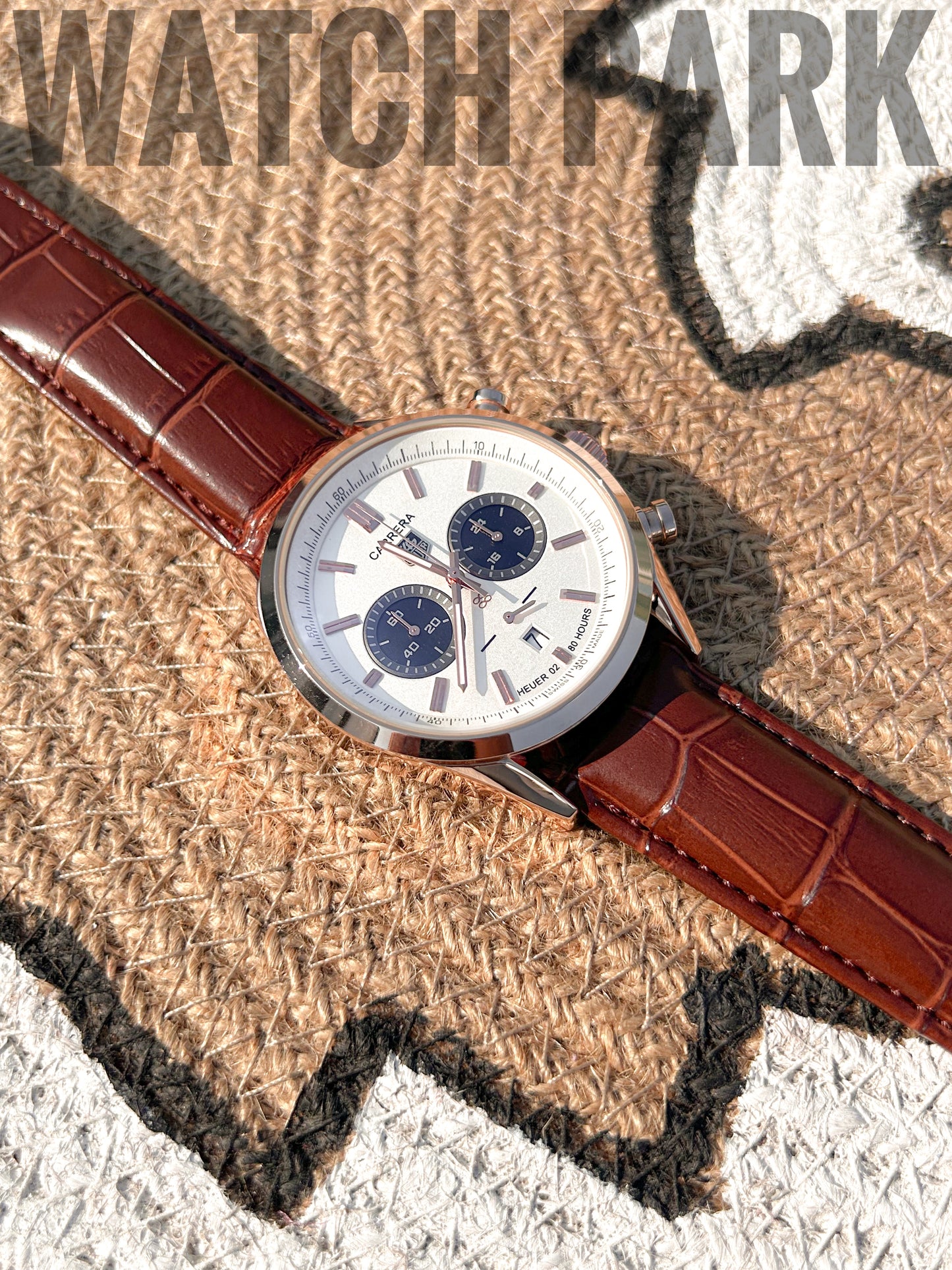 Executive Watch - Tag Heuer - Champagne dial edition - Rose gold body - Brown belt